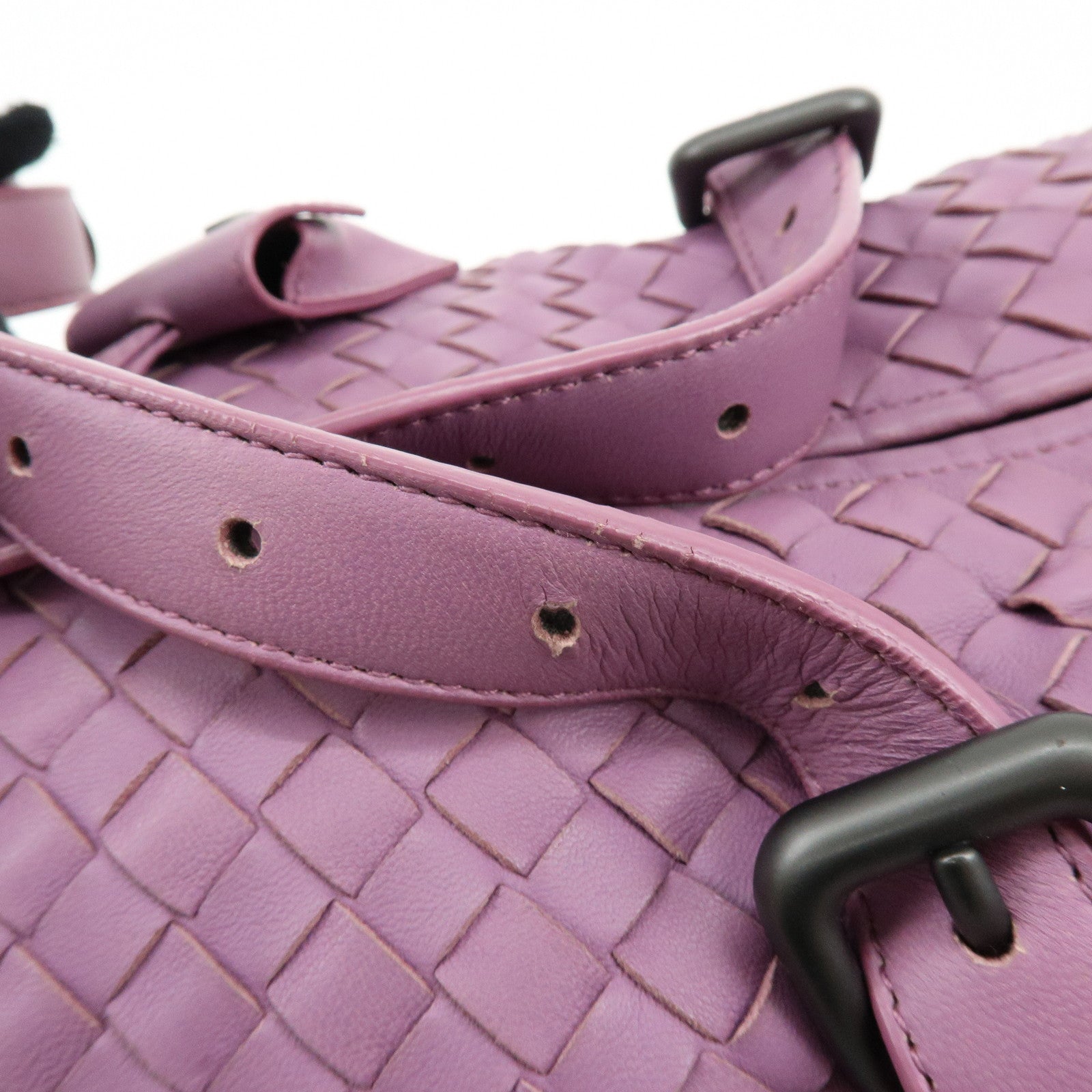 BOTTEGA VENETA Intrecciato Leather Shoulder Bag Hand Bag Purple