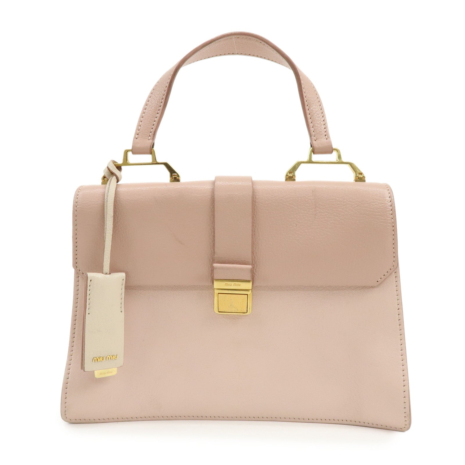 MIU MIU Madras Leather 2Way Bag Shoulder Bag Bi-Color Light Pink