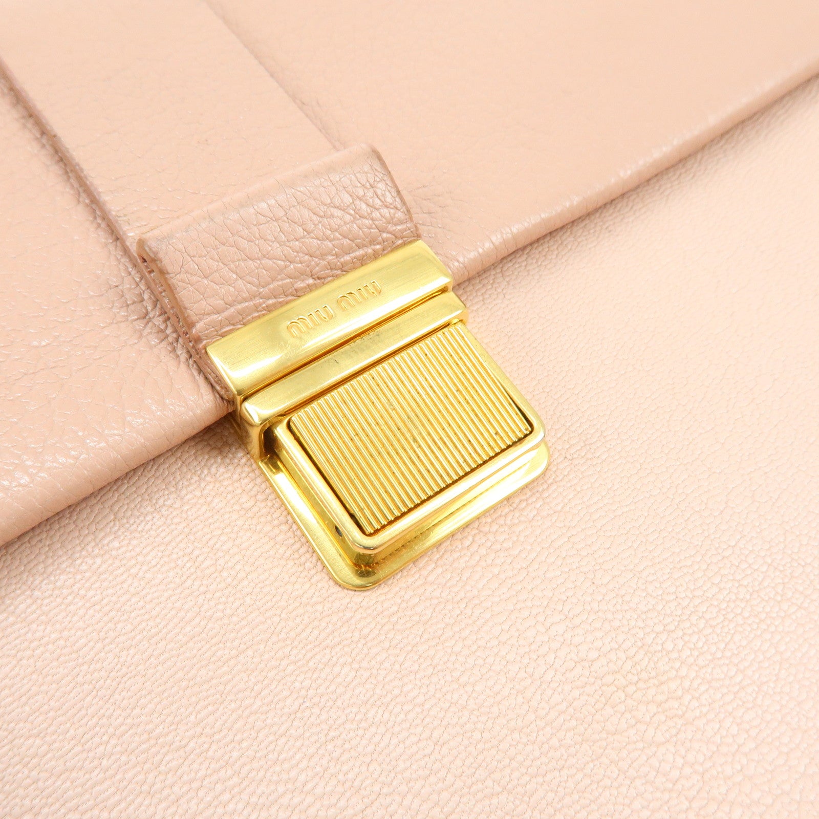 MIU MIU Madras Leather 2Way Bag Shoulder Bag Bi-Color Light Pink