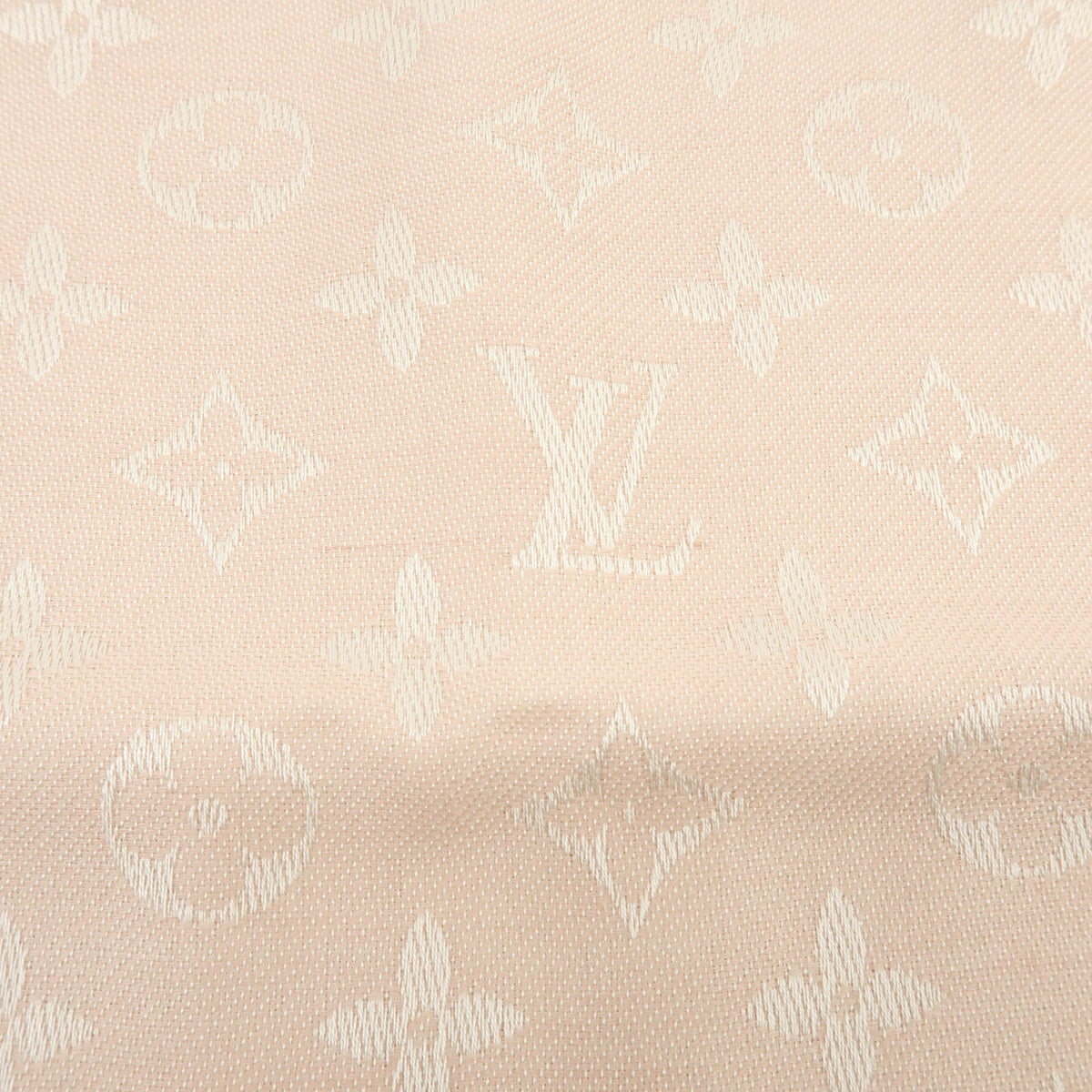 Louis Vuitton Monogram Silk Wool Scarf Shawl Light Pink