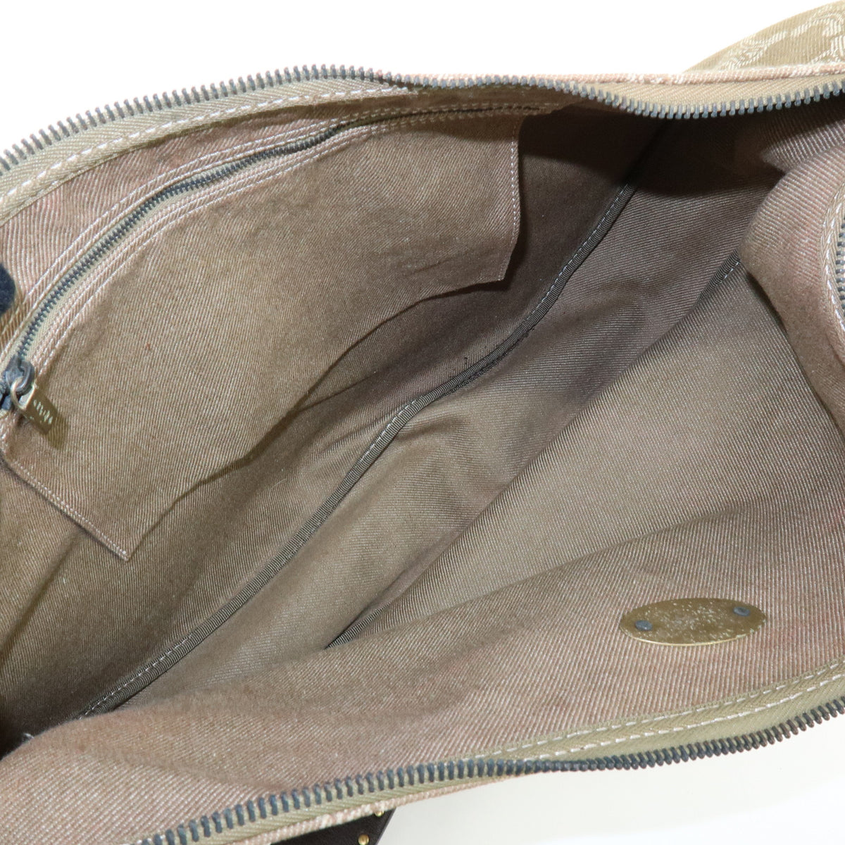 CELINE Macadam Canvas Leather Shoulder Bag Crossbody Bag Beige