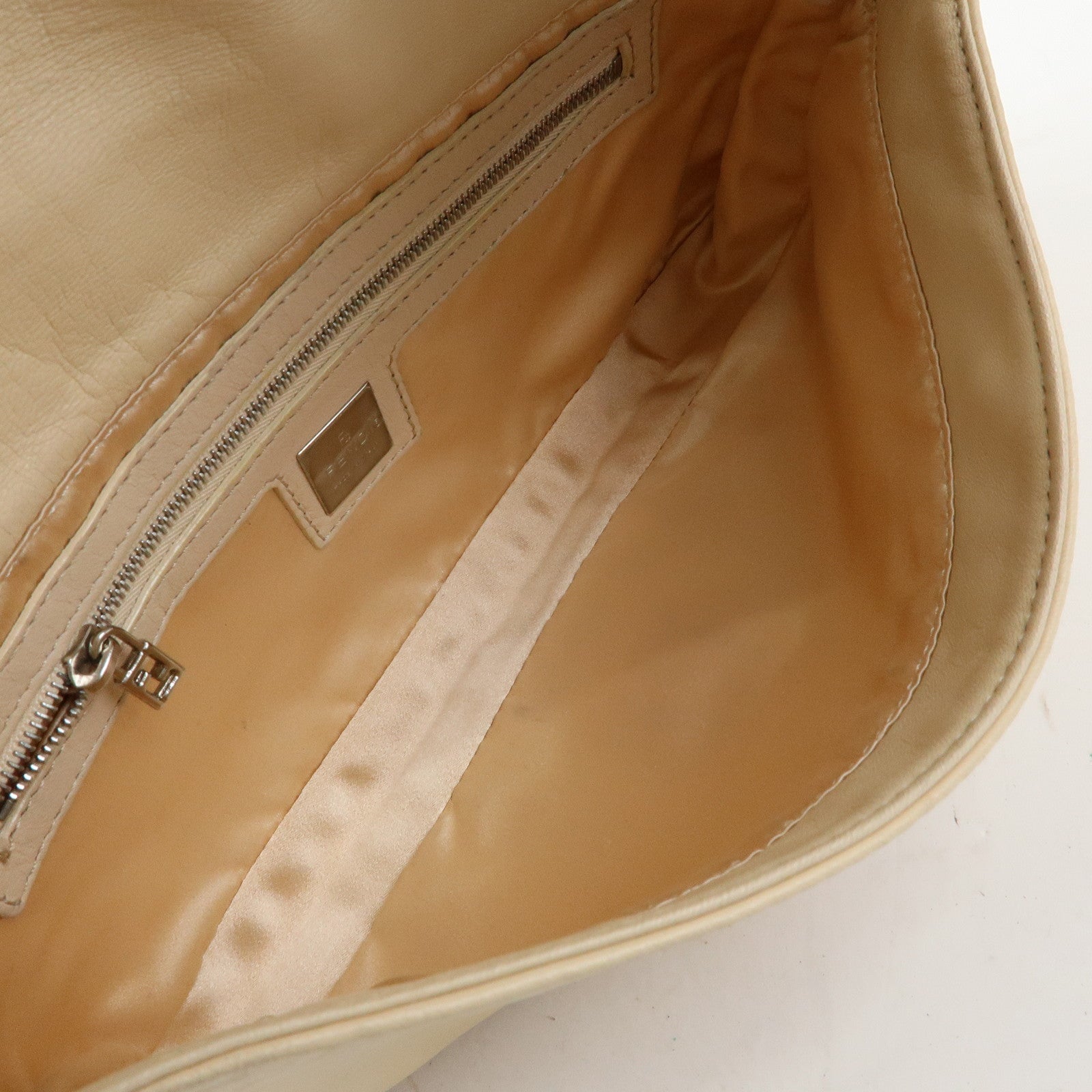 FENDI Mamma Baguette Nappa Leather Shoulder Bag Hand Bag Ivory