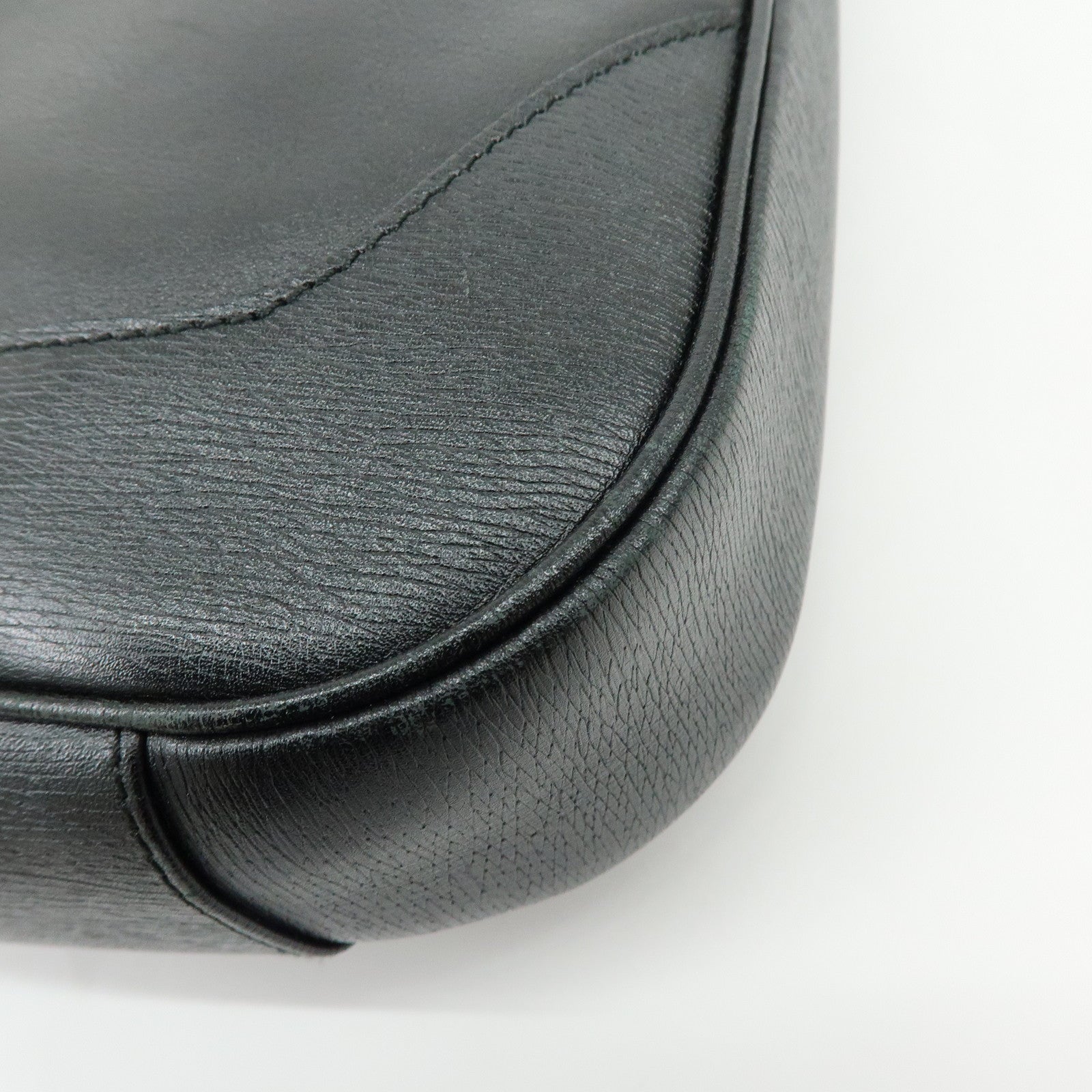 GUCCI Bamboo Leathe Hand Bag Shoulder Bag Black 001・4095