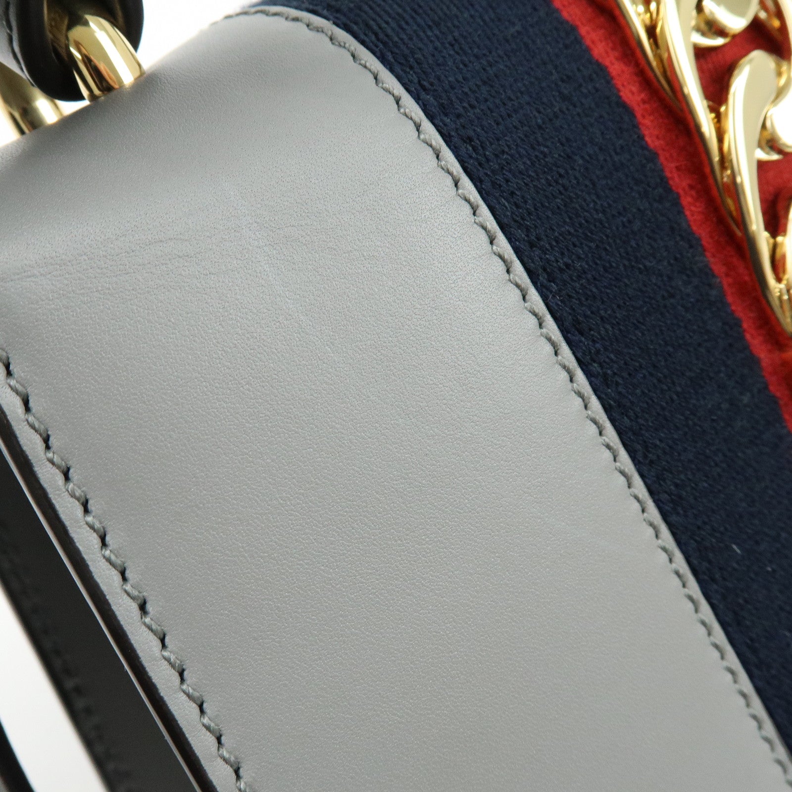 GUCCI Sylvie Sherry Leather 2Way Hand Bag Shoulder Bag Black 470270