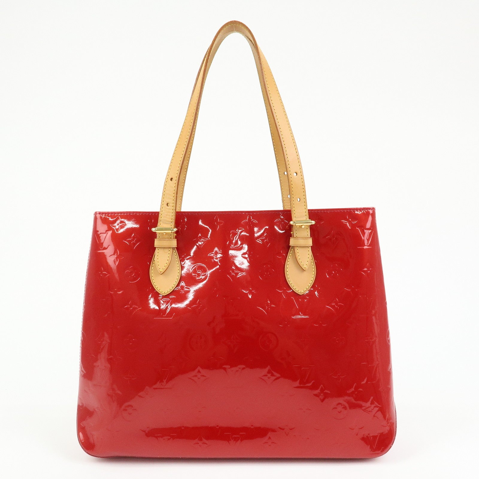Louis Vuitton Monogram Vernis Brentwood Tote Bag Hand Bag Red M91989