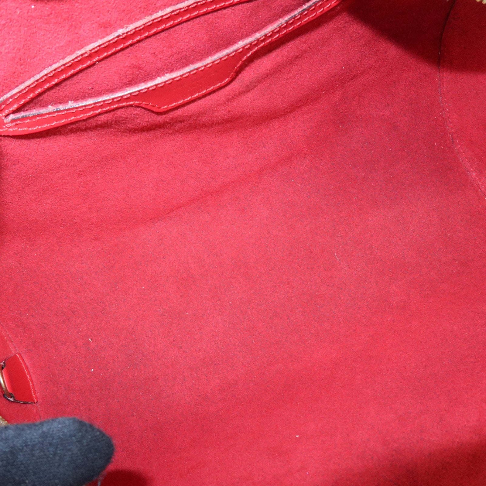 Louis Vuitton Epi Soufflot with Pouch Hand Bag Castilian Red M52227
