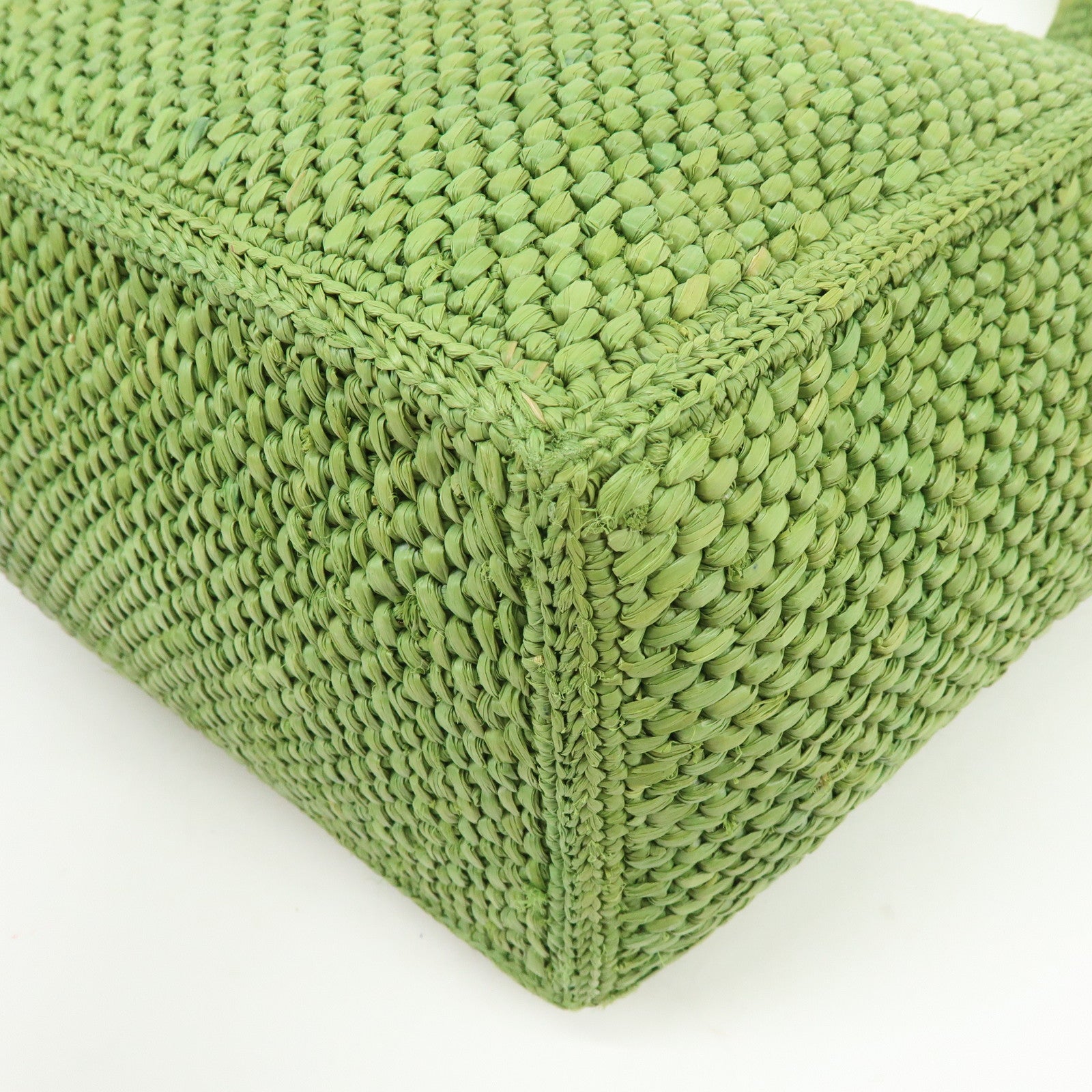 LOEWE Font Tote Raffia Leather 2Way Bag Tote Bag Shoulder Bag Green