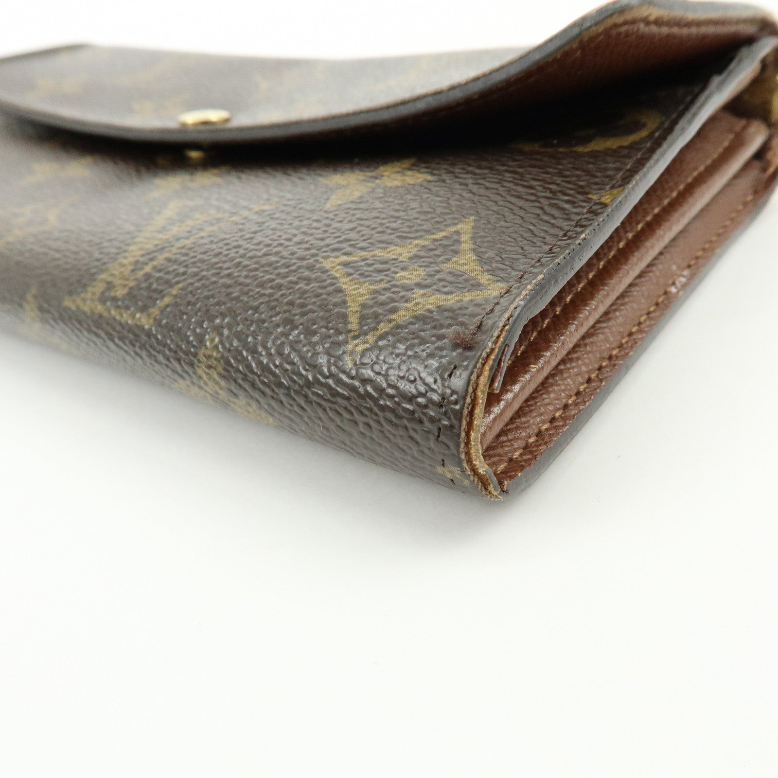 Louis Vuitton Monogram Canvas Compact Lot of 2 Wallet Long Wallet Brown