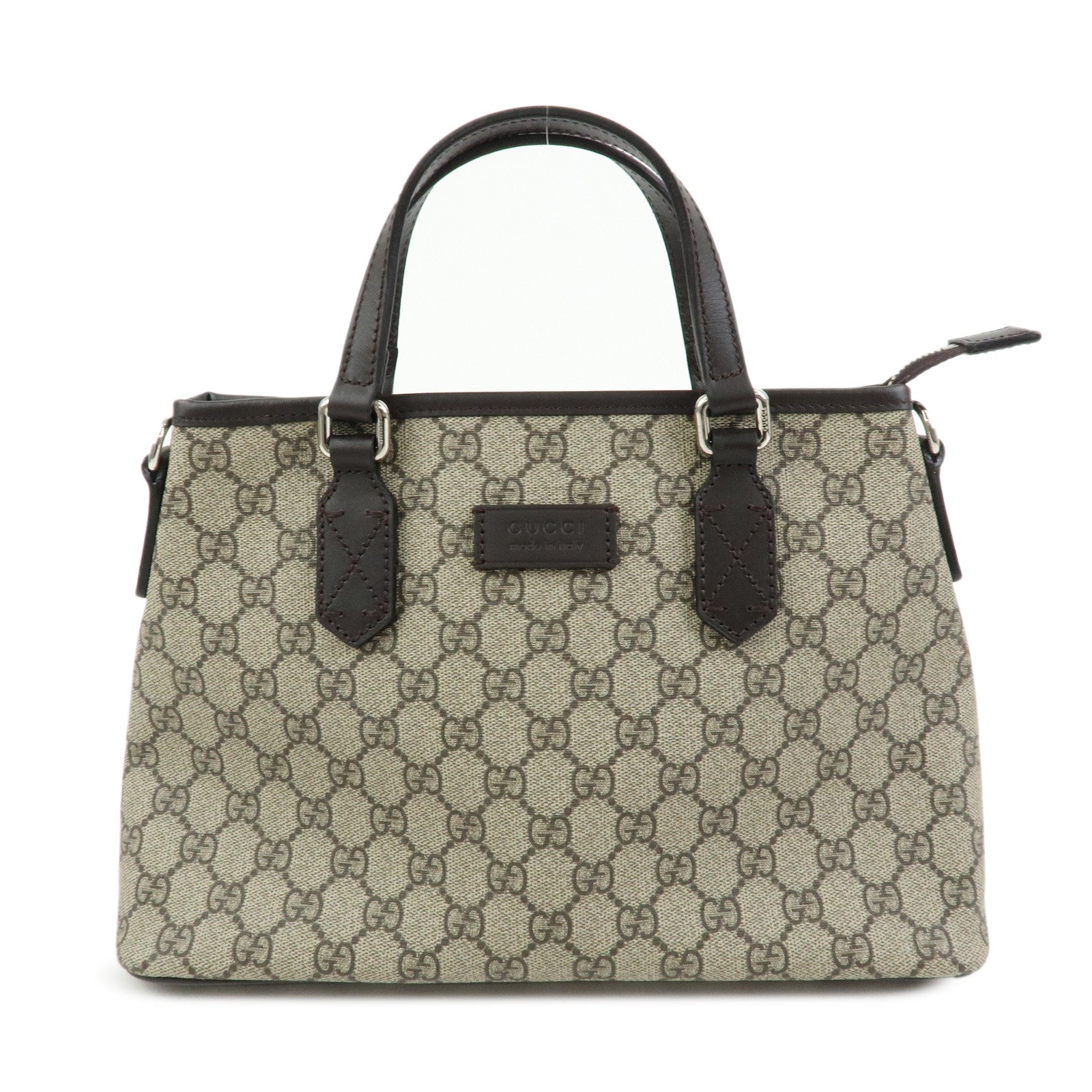 GUCCI GG Supreme 2Way Bag Hand Bag Shoulder Bag Beige Brown 429019