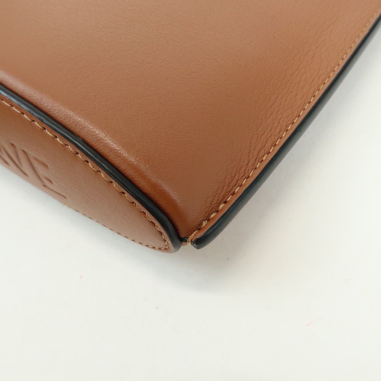 LOEWE Anagram Leather Dice Pocket Shoulder Bag Crossbody Bag Brown