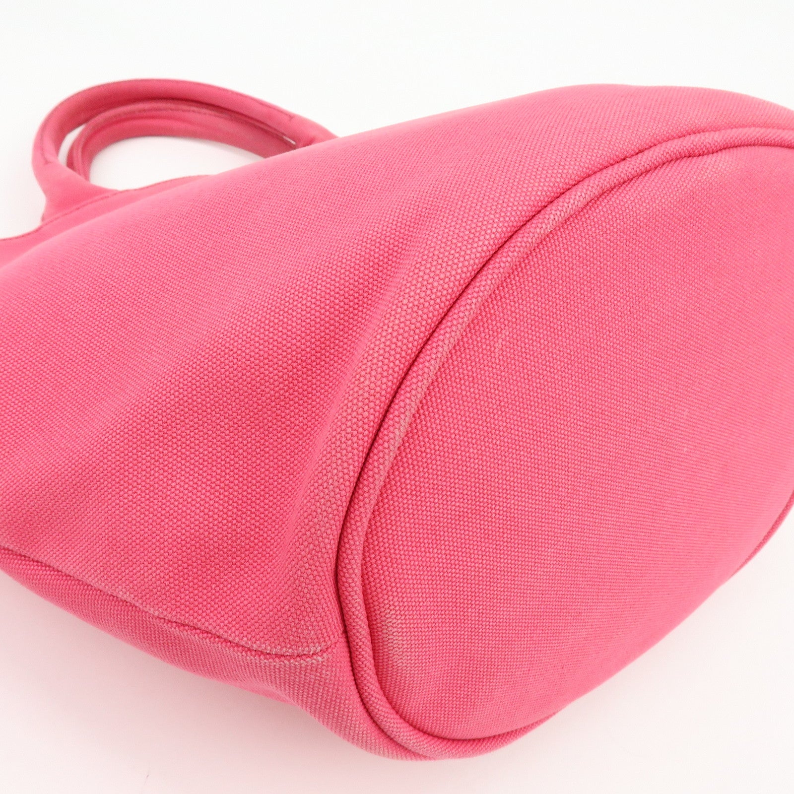 PRADA Canapa Triangle Logo Canvas 2Way Bag Hand Bag Pink 1BG163