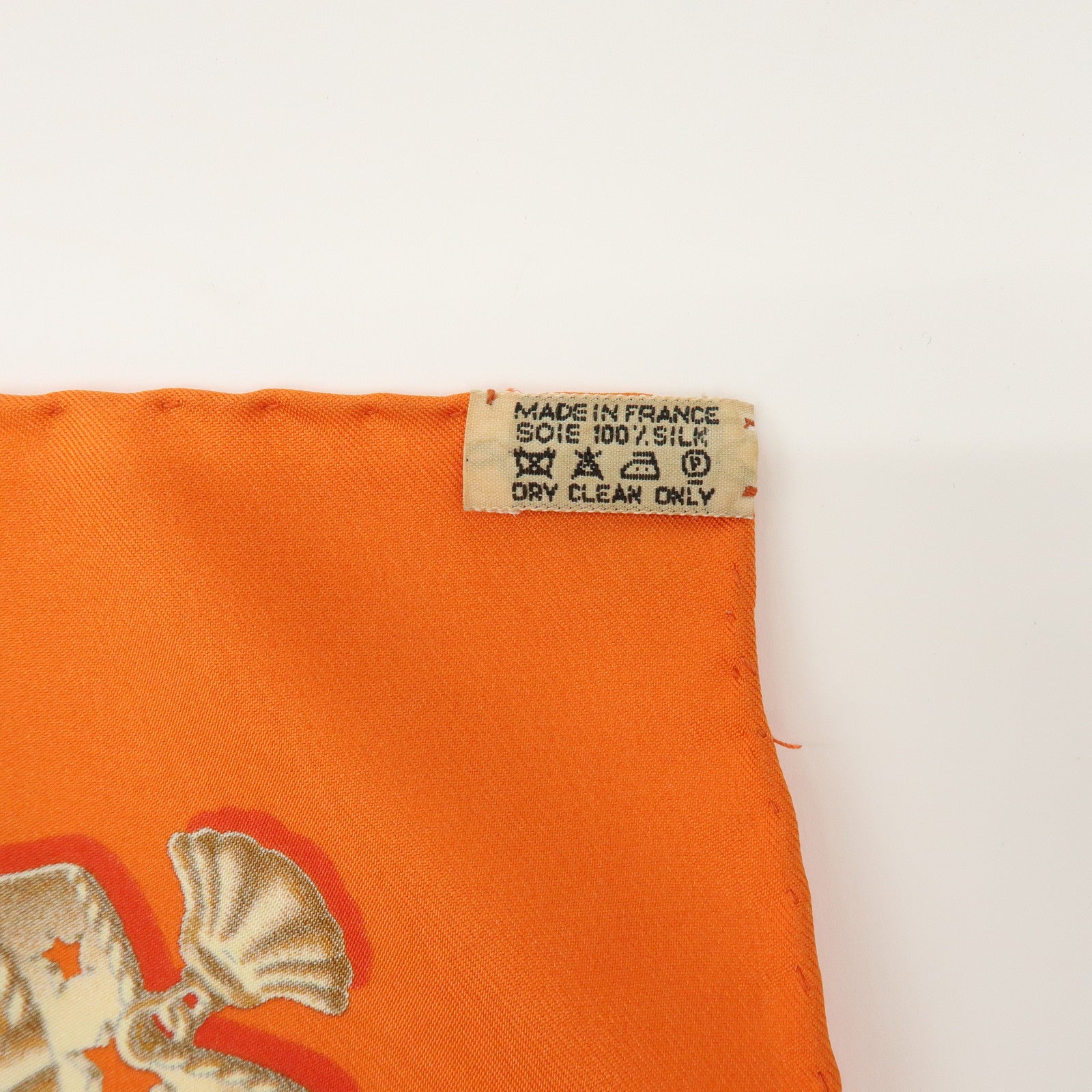 HERMES Carre 90 Silk 100% Scarf Lot of 2 Orange Gold Navy