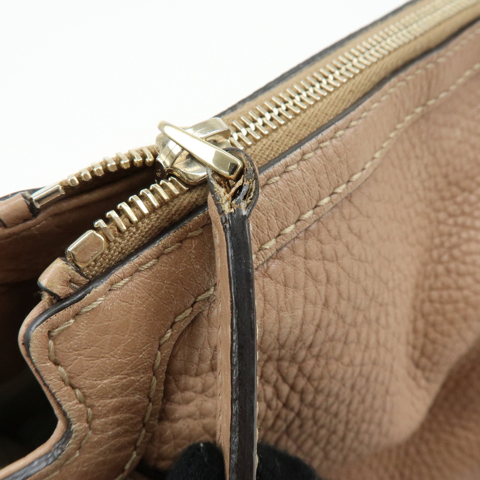 GUCCI Bamboo Leather Shoulder Bag Hand Bag Pink Beige 269949