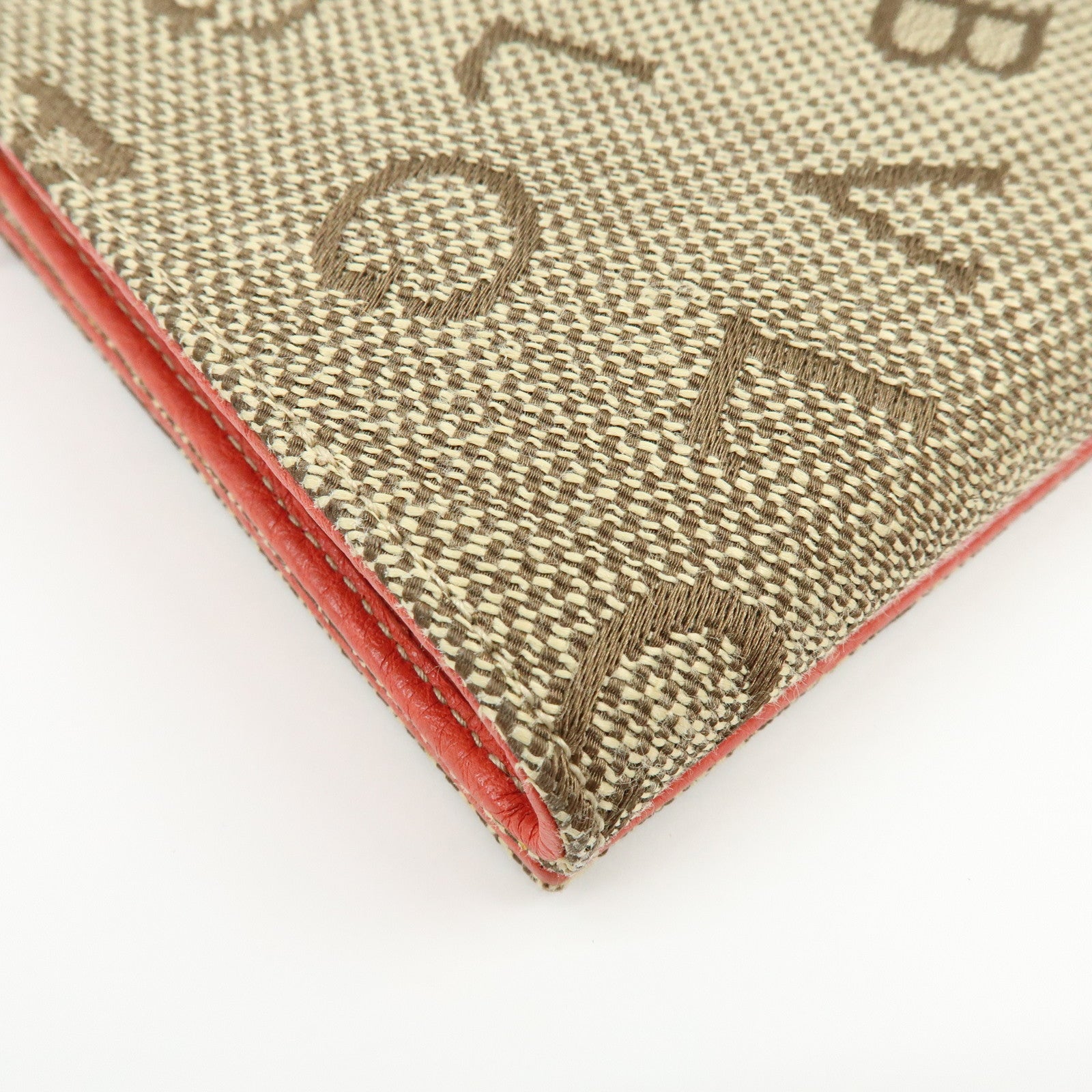 BVLGARI Logomania Jacquard Leather Bi-fold Long Wallet 2Way Bag Beige