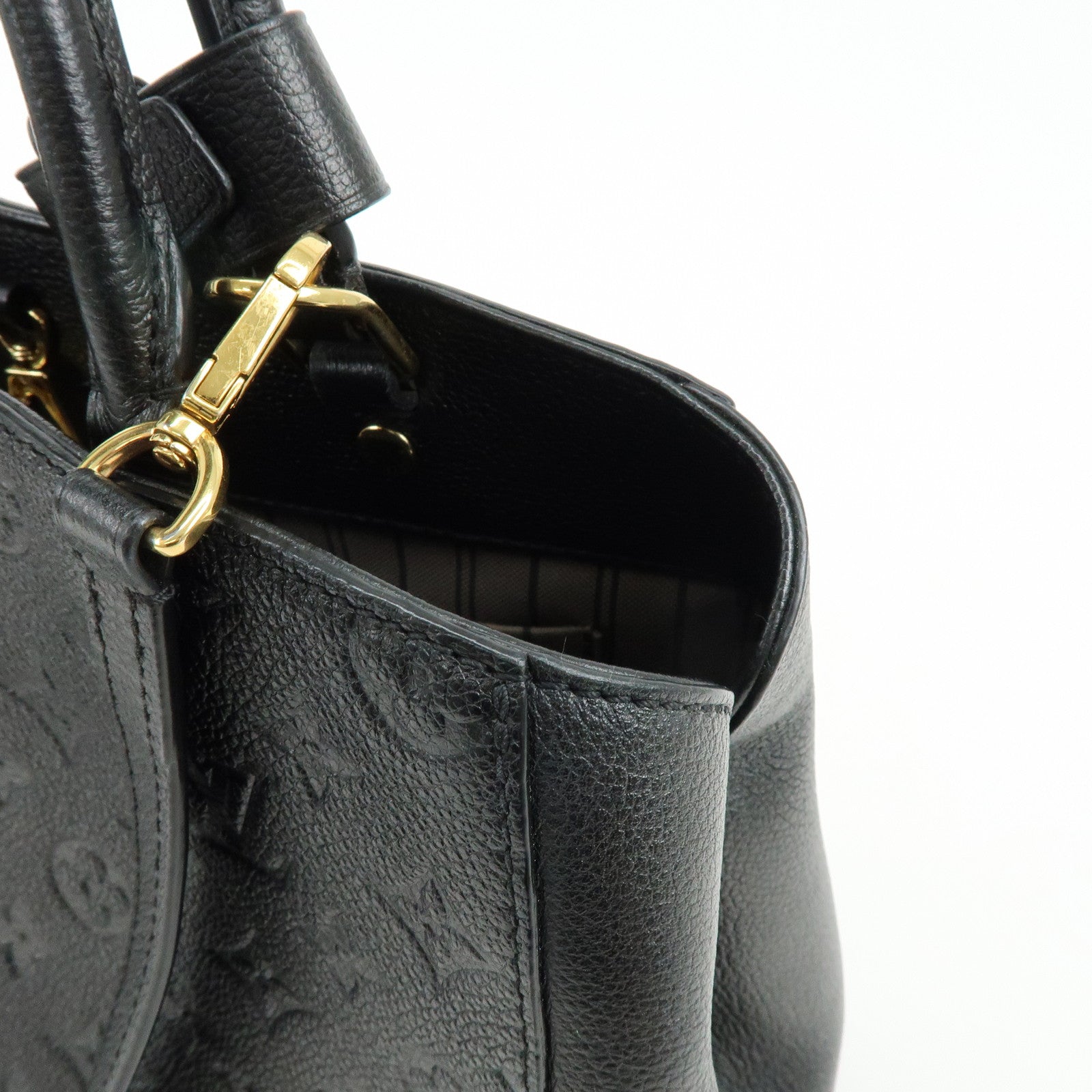 Louis Vuitton Monogram Empreinte Montaigne MM 2Way Hand Bag Noir M41048