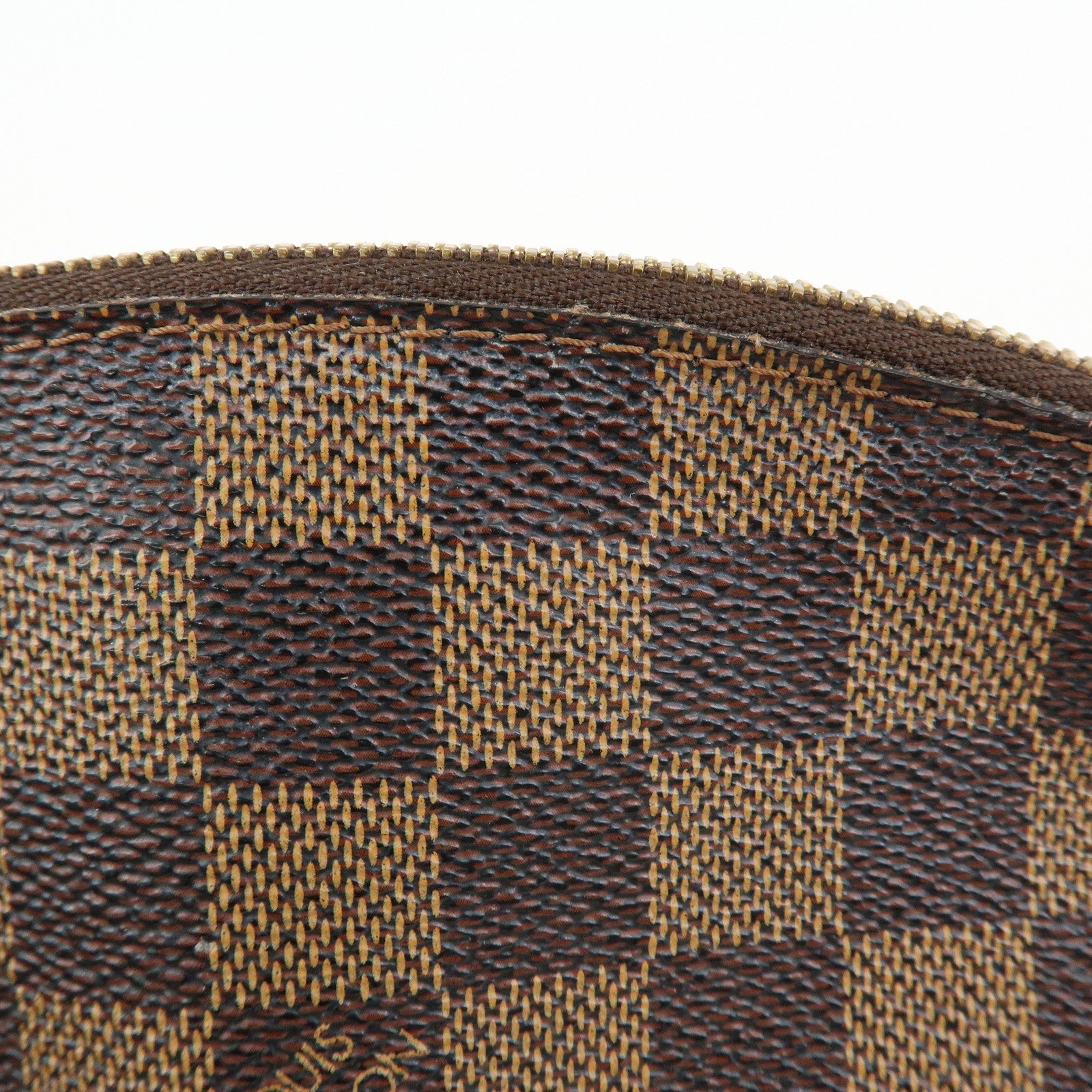 Louis Vuitton Damier Pochette Cosmetic PM Pouch Brown N47516