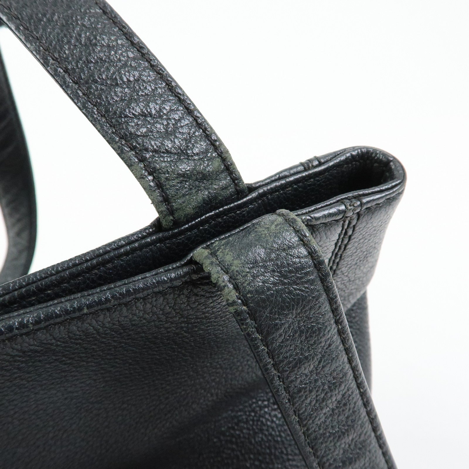 CHANEL COCO Mark Calf Skin Leather Tote Bag Shoulder Bag Black