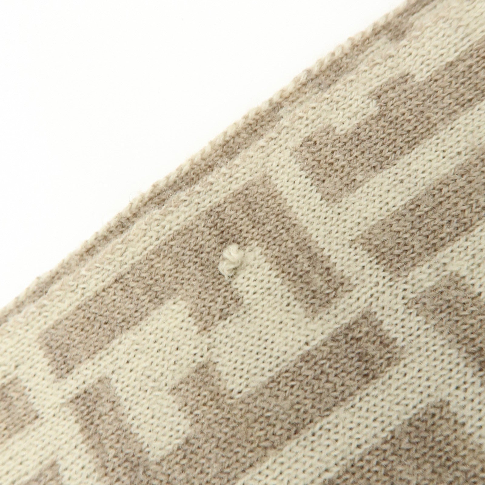 FENDI Zucca FF Logo Wool100% Scarf Stole Beige Ivory