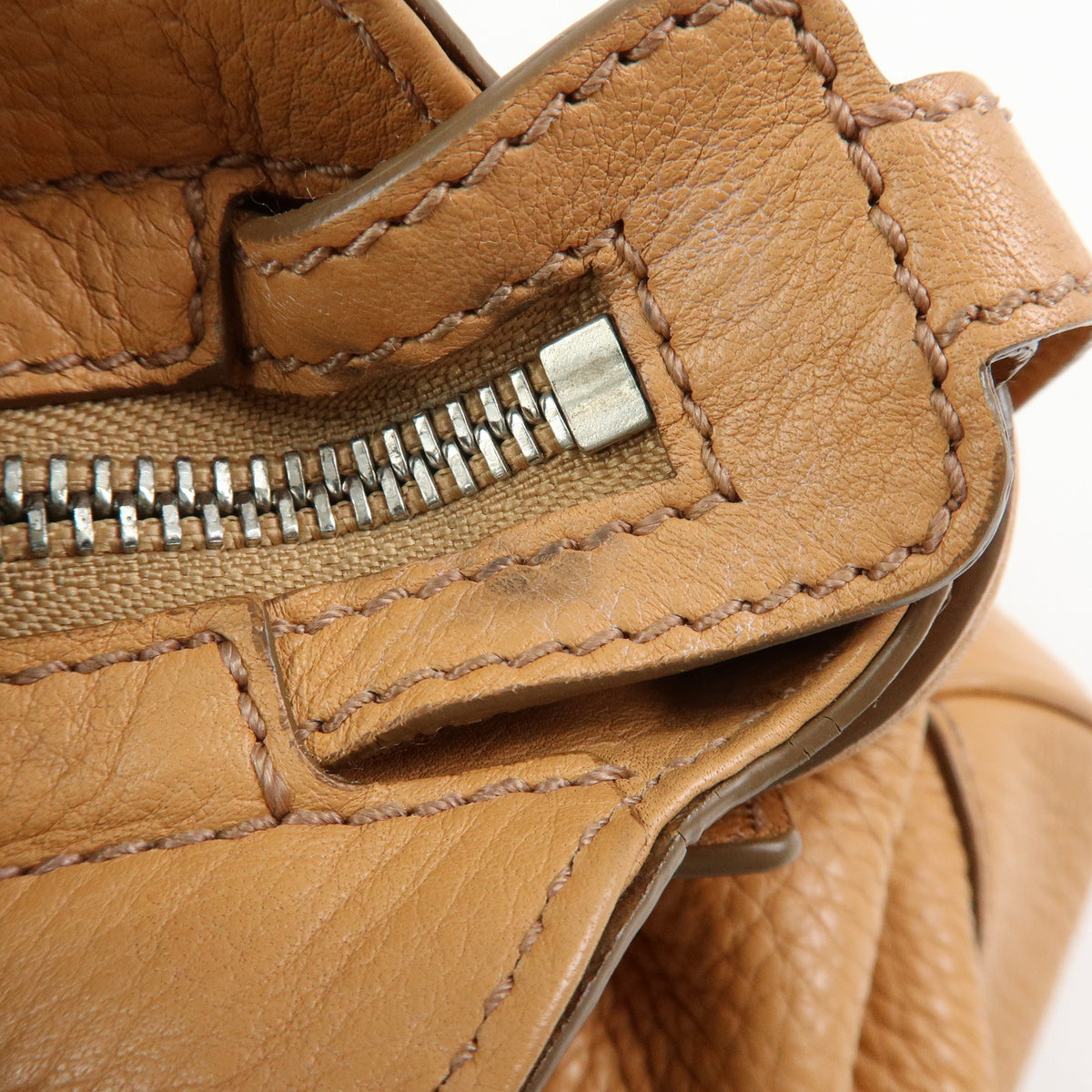 Ferragamo Gancini Marisa Leather Hand Bag Shoulder Bag Beige