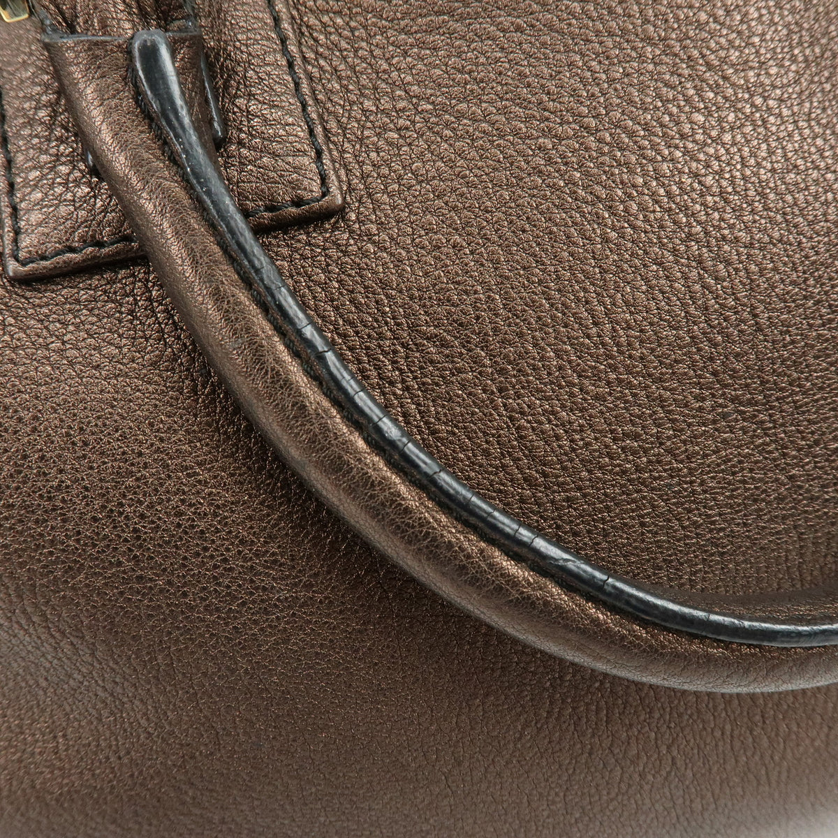LOEWE Anagram Amazona 36 Hand Bag Boston Bag Metallic Brown