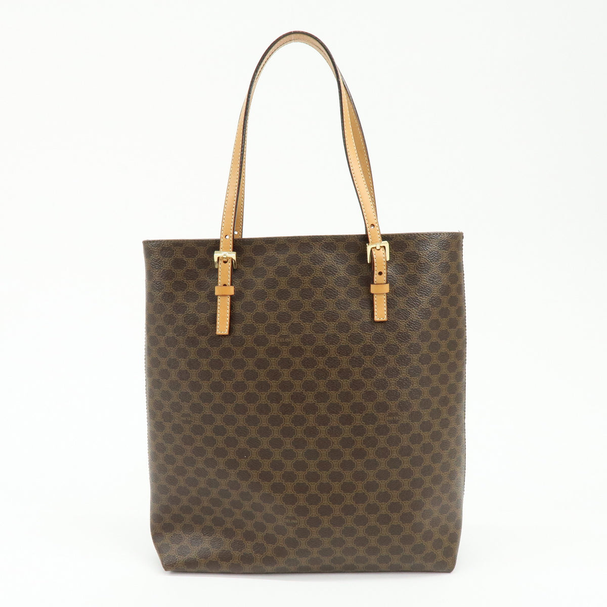 CELINE Macadam PVC Leather Tote Bag Hand Bag Brown