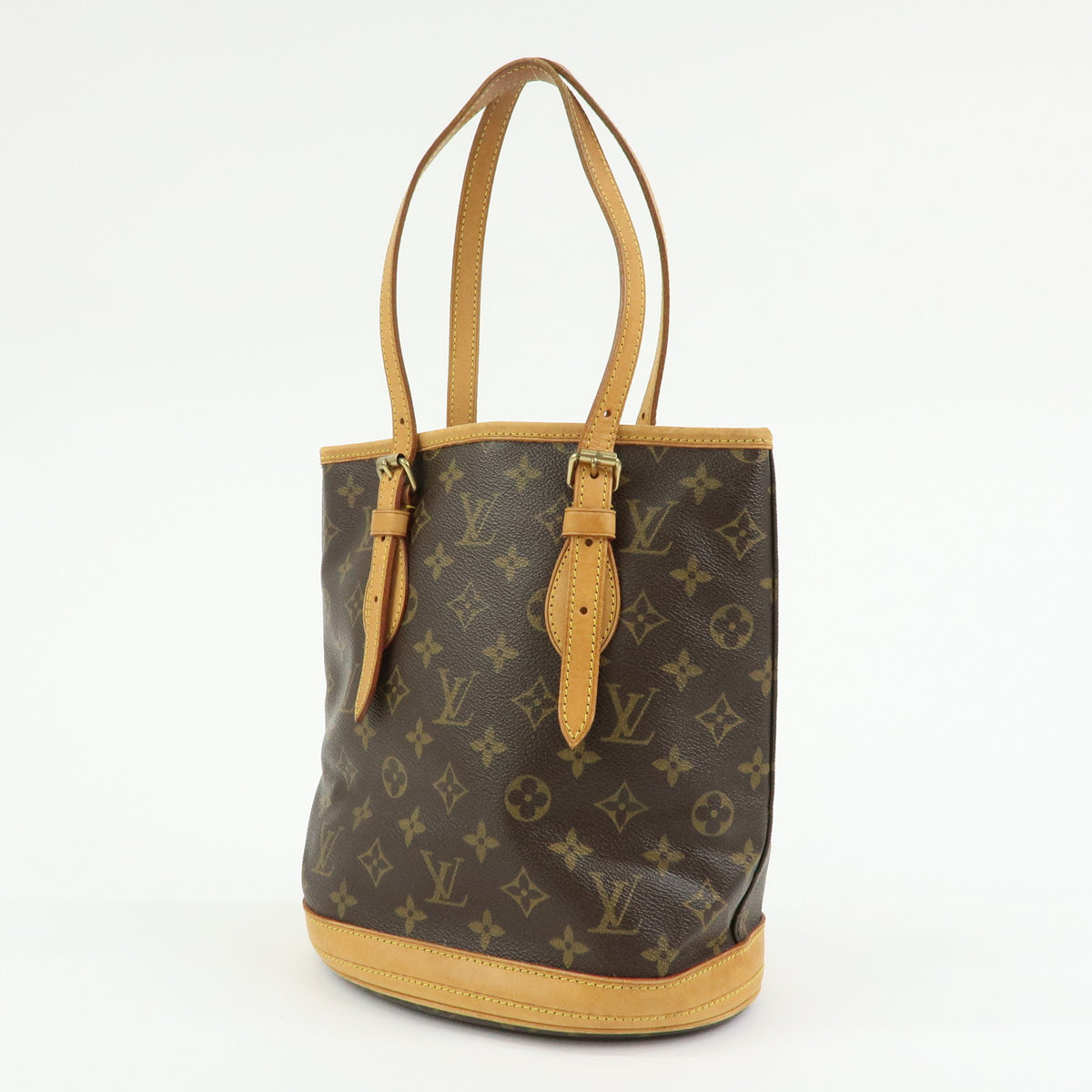 Louis Vuitton Monogram Canvas Bucket PM Hand Bag Brown M42238