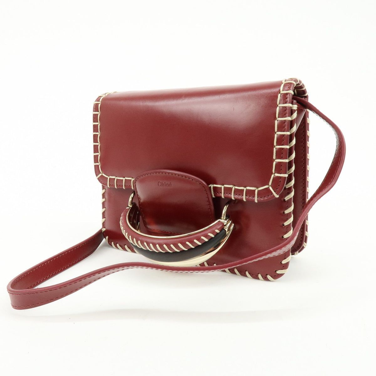 Chloe KATTIE Leather Shoulder Bag Crossbody Bag Wine Red
