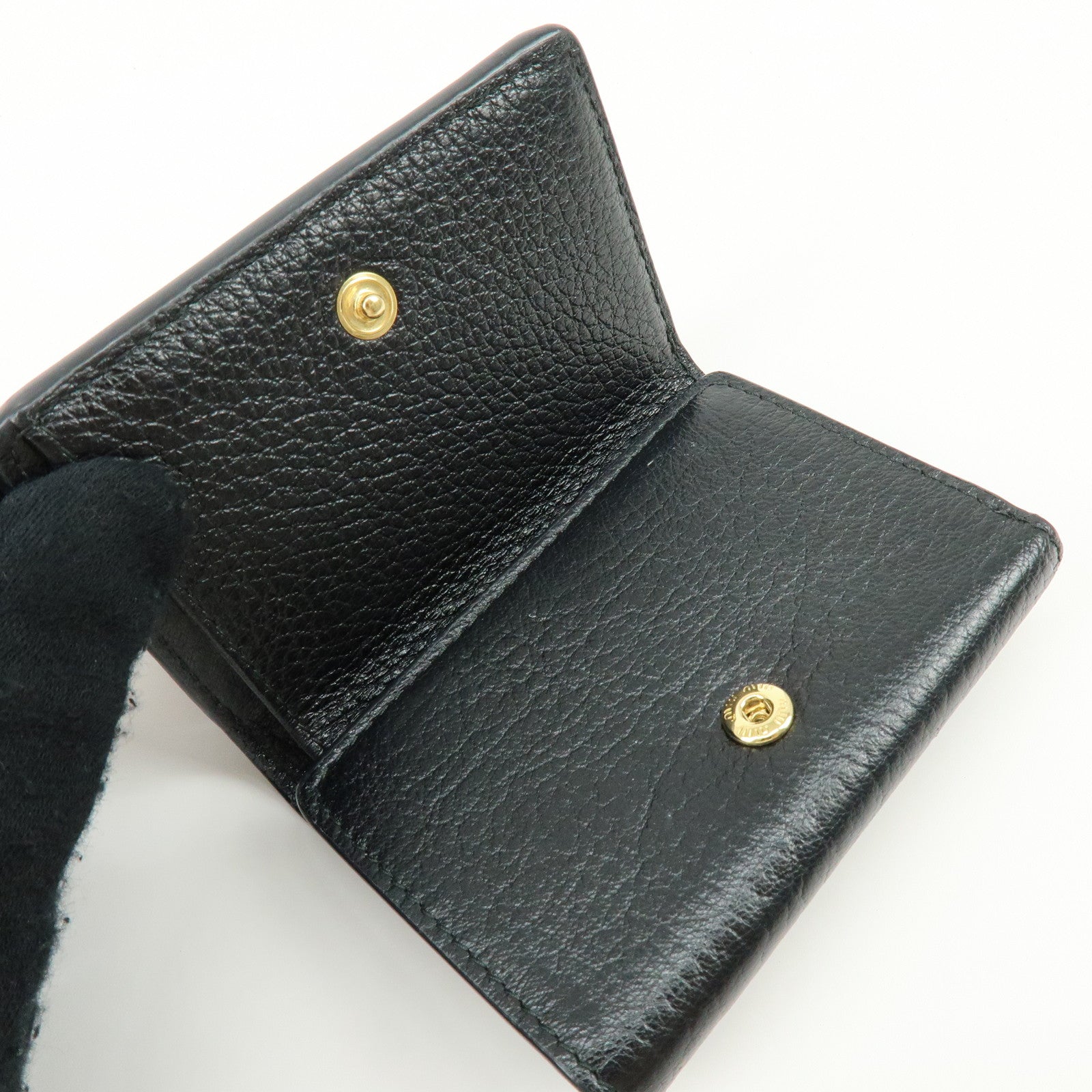 MIU MIU Logo Madras Leather Tri-fold Compact Wallet Red Black 5MH020