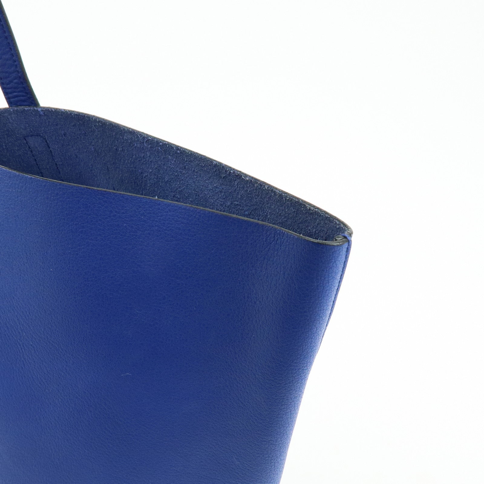 SAINT LAURENT PARIS Cassandra Leather Sac Shopping Bag Blue 394195