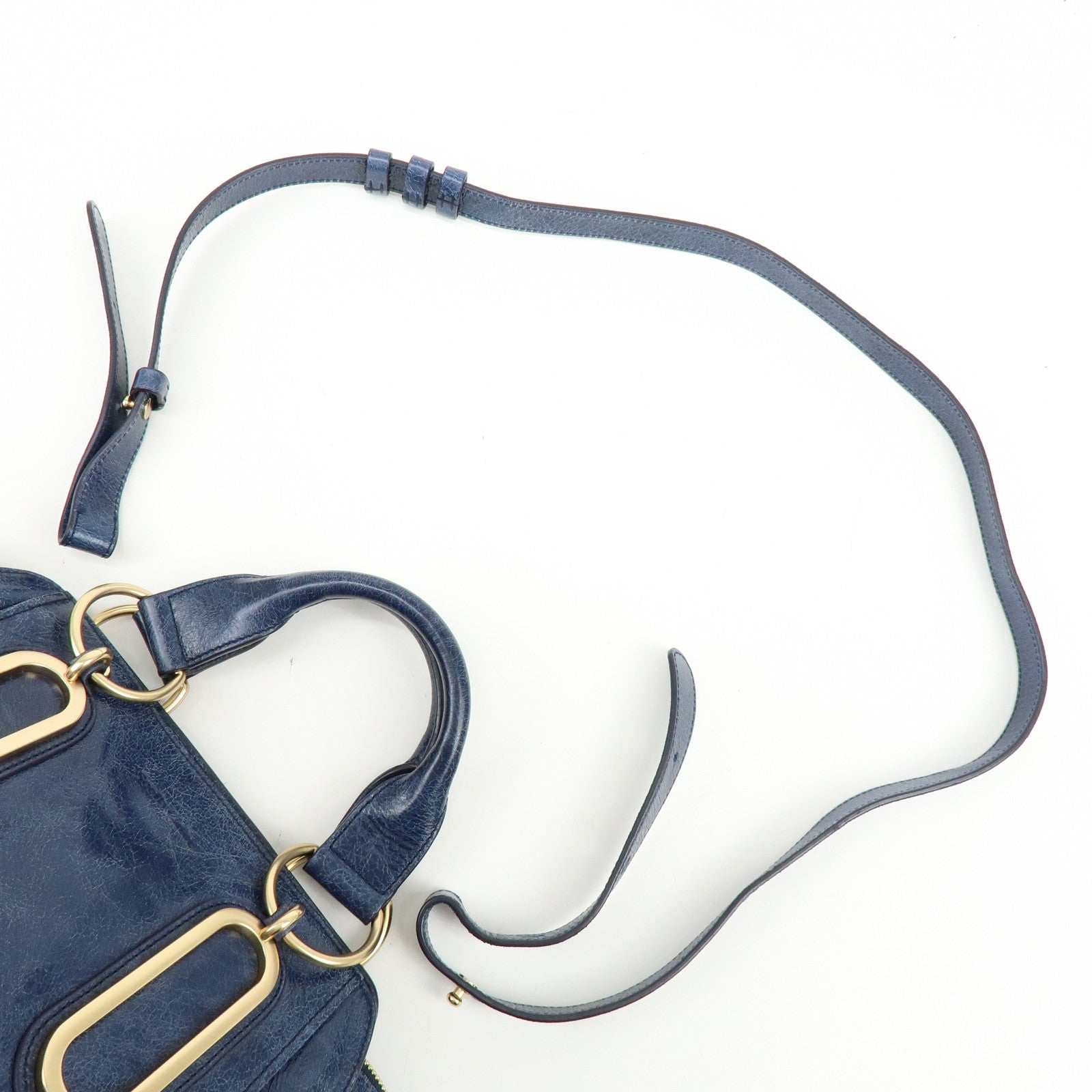 Chloe See by Chloe Paige Leather Small 2Way Hand Bag Shoulder Bag Blue