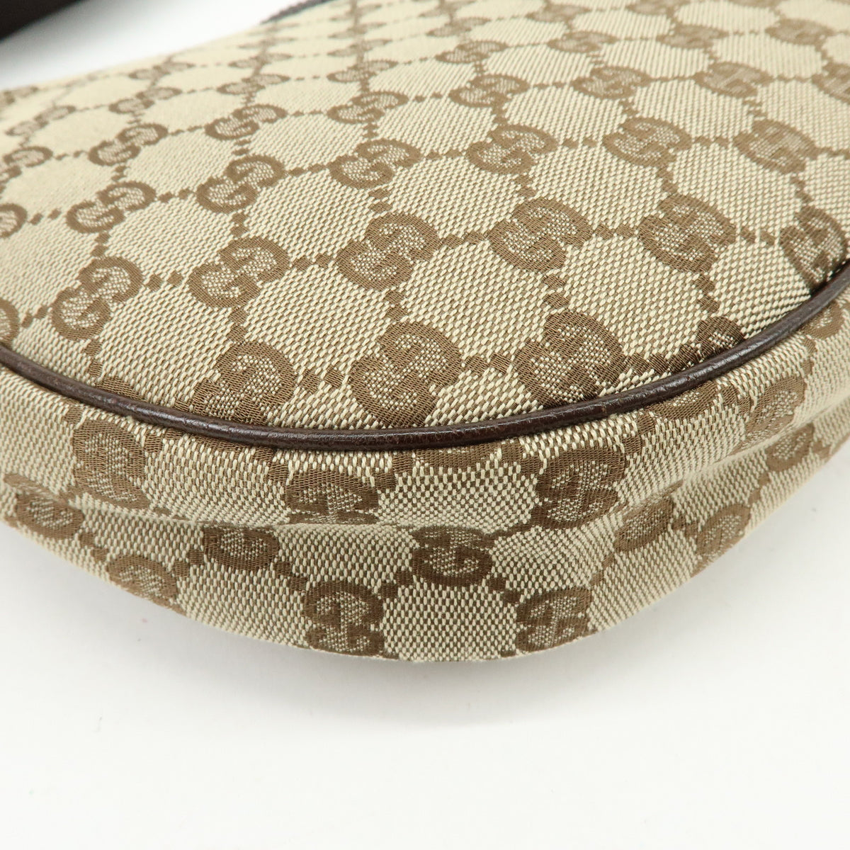 GUCCI GG Canvas Leather Shoulder Bag Hand Bag Brown Beige