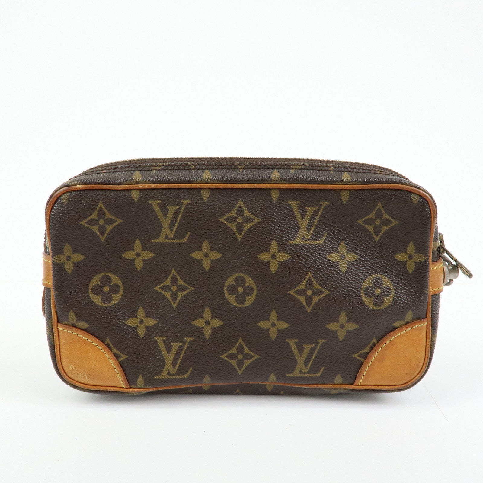 Louis Vuitton Monogram Marly Dragonne PM Clutch Bag Brown M51827
