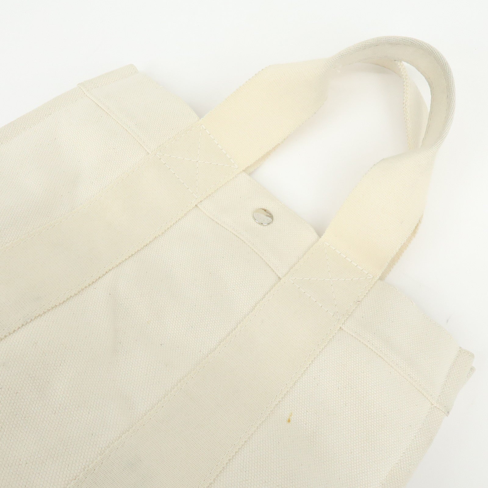 HERMES Bora Bora PM Canvas Tote Bag Hand Bag Ivory