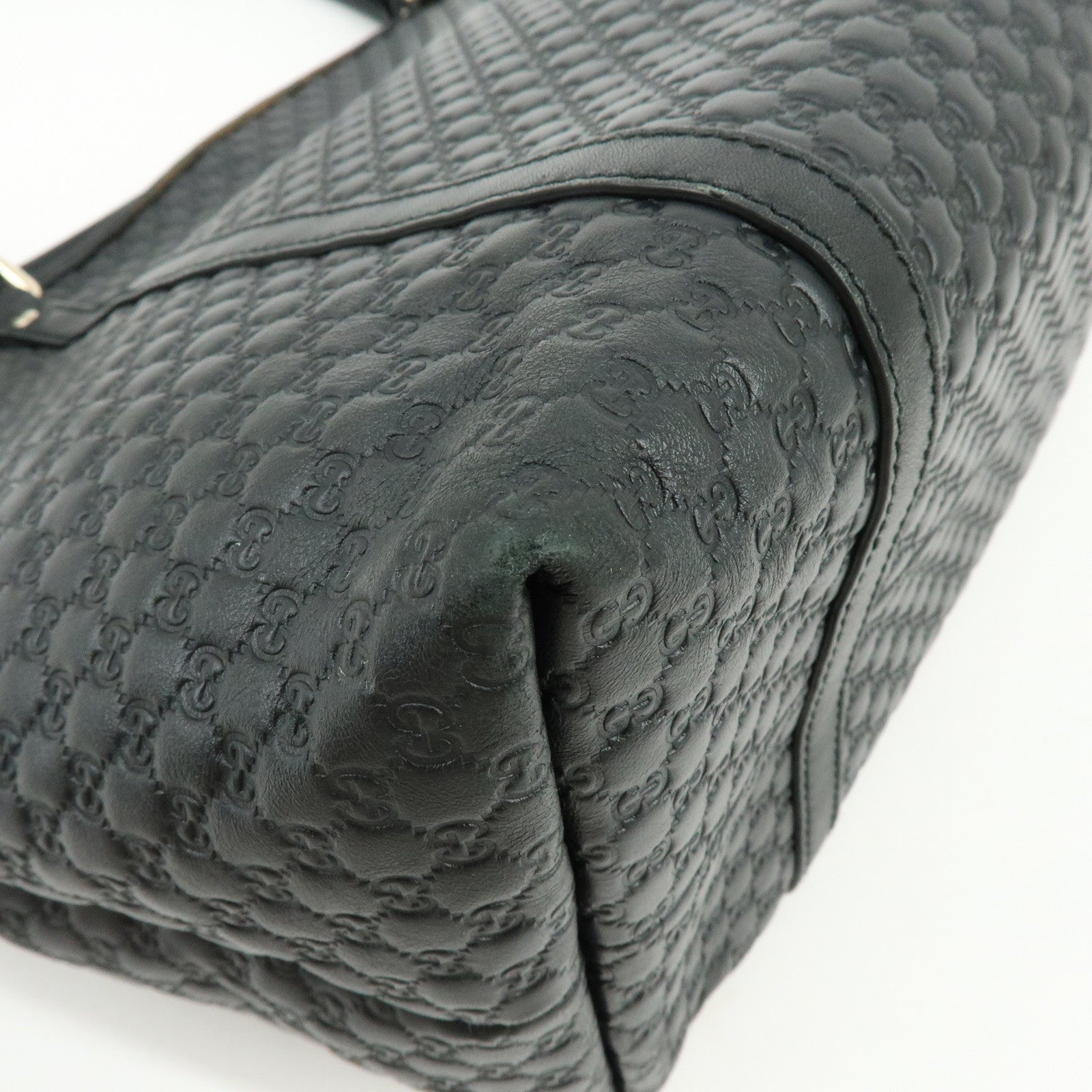 GUCCI Microguccissima Leather Tote Bag Shoulder Bag Black 449647