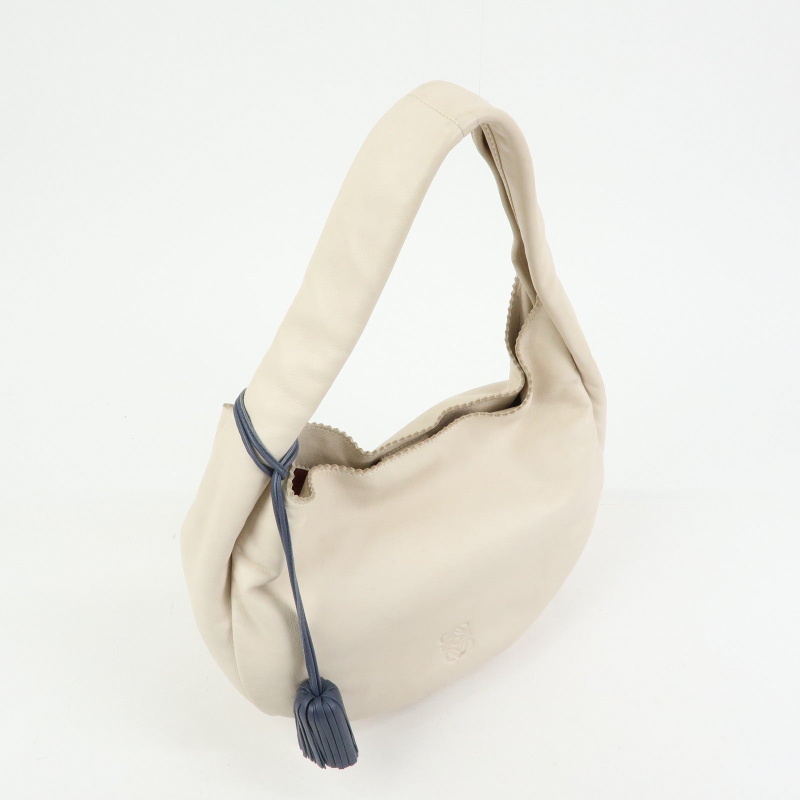 LOEWE Anagram Nappa Leather Hand Bag Shoulder Bag Ivory