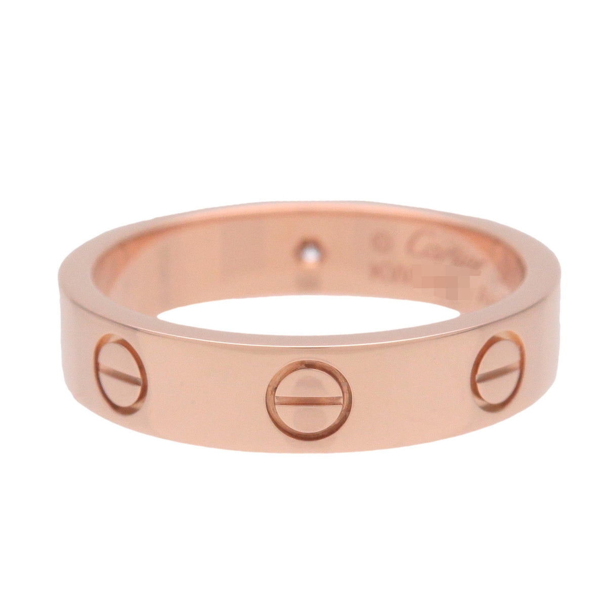 Cartier Mini Love 1P Diamond Ring K18 750PG Rose Gold #50 US5.25 EU50