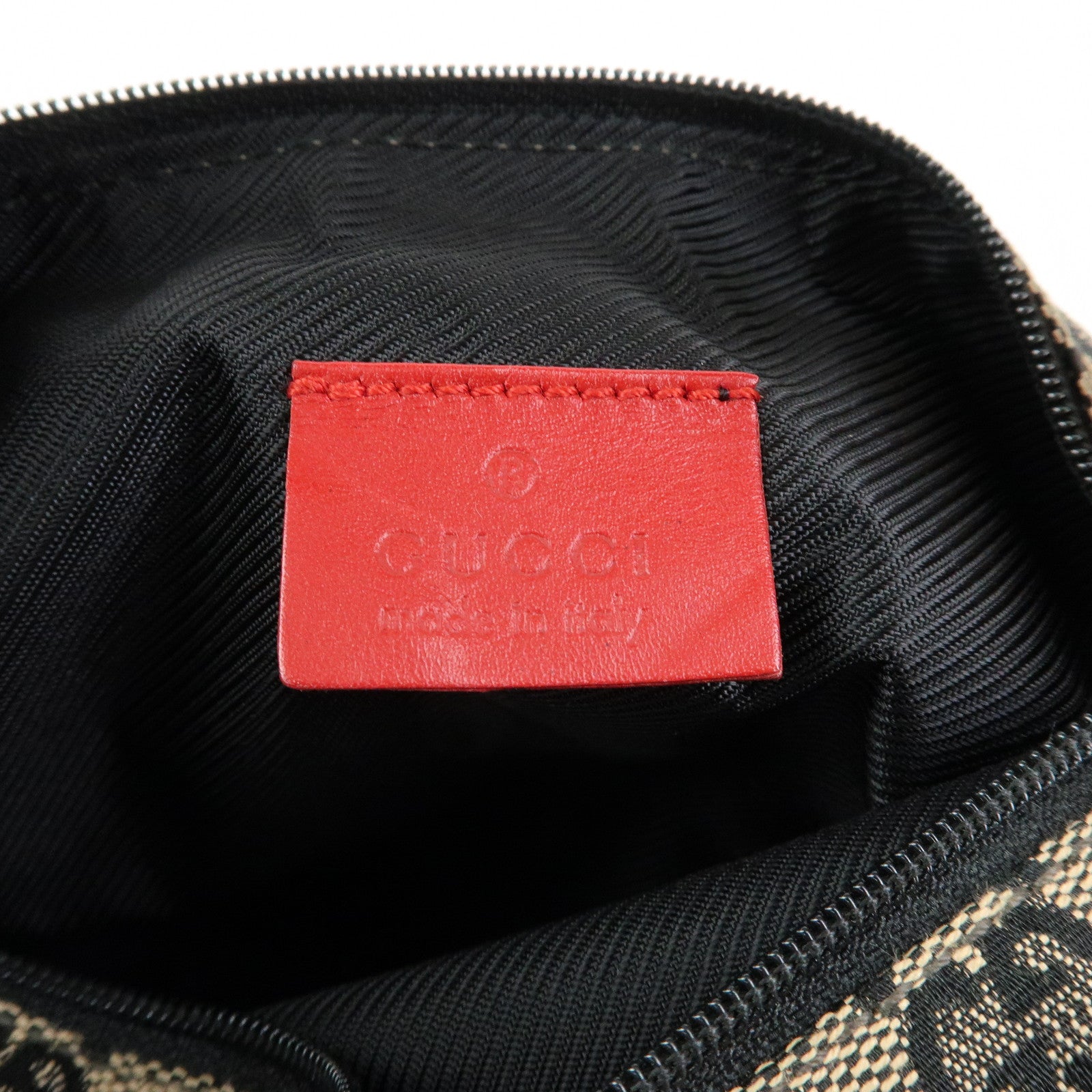 GUCCI GG Canvas Leather Vanity Accessory Pochette Mini Pouch 0391147