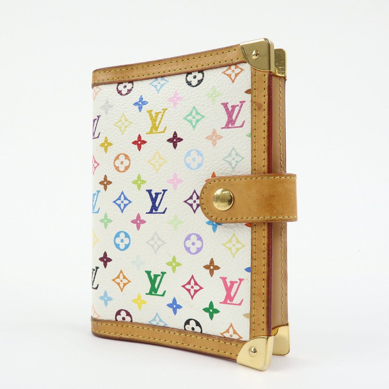 Louis Vuitton Monogram Multicolor Agenda PM Planner Cover Blanc R20896