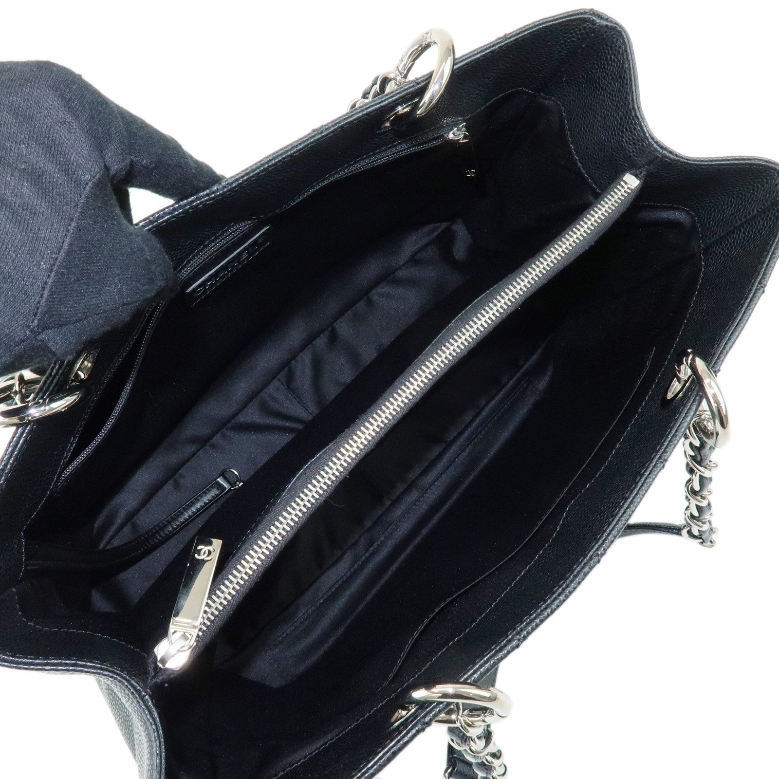 CHANEL Matelasse COCO Mark Caviarskin Shoulder Bag Black A50995