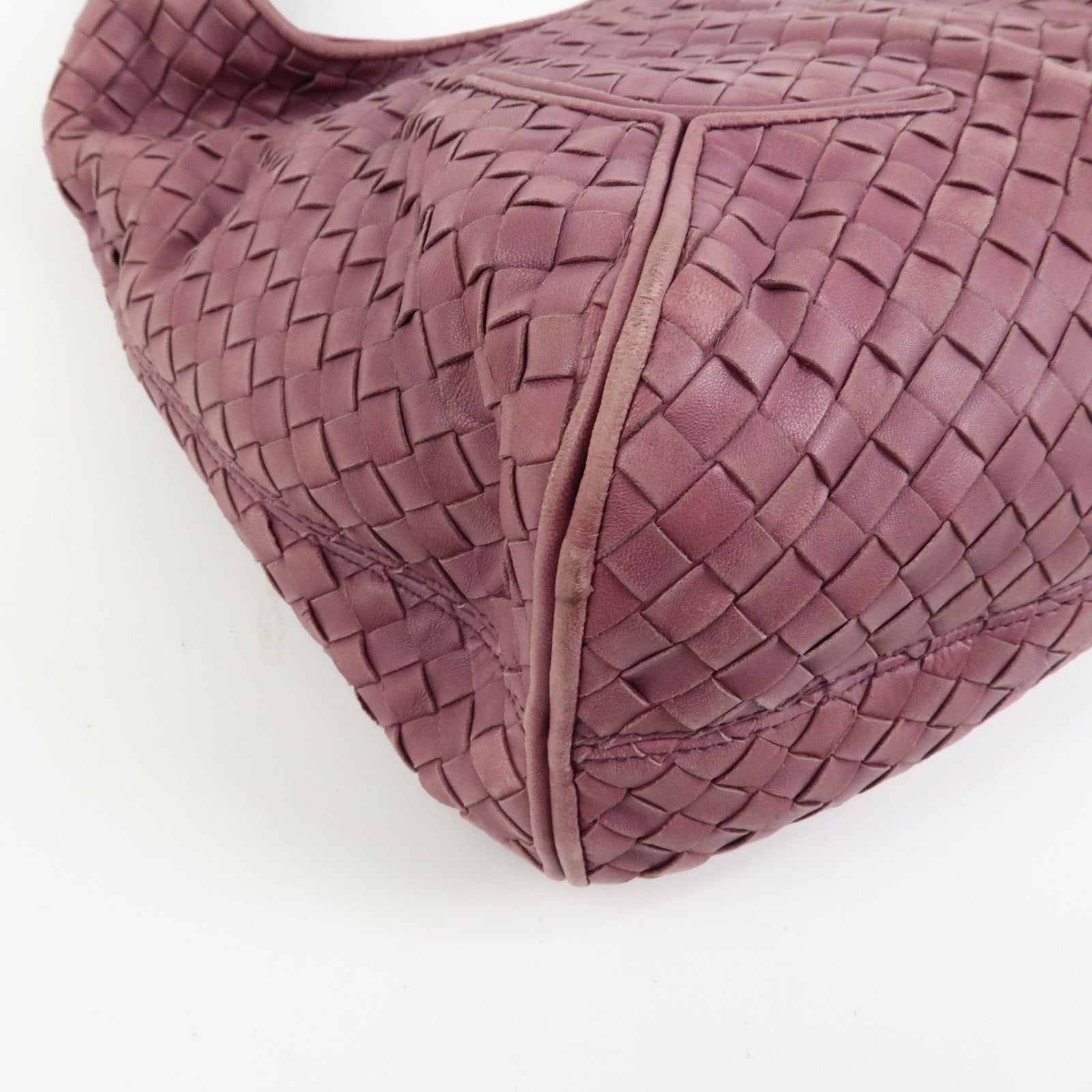 BOTTEGA VENETA Intrecciato Leathe Shoulder Bag Hand Bag Purple 145552