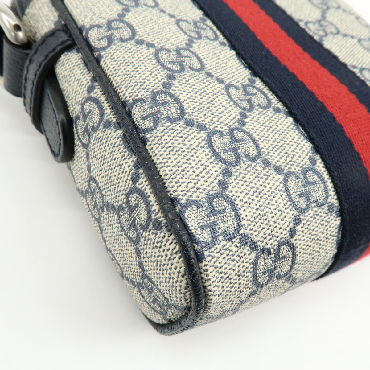GUCCI Ophidia Sherry GG Supreme Leather Shoulder Bag Dark Navy 598127
