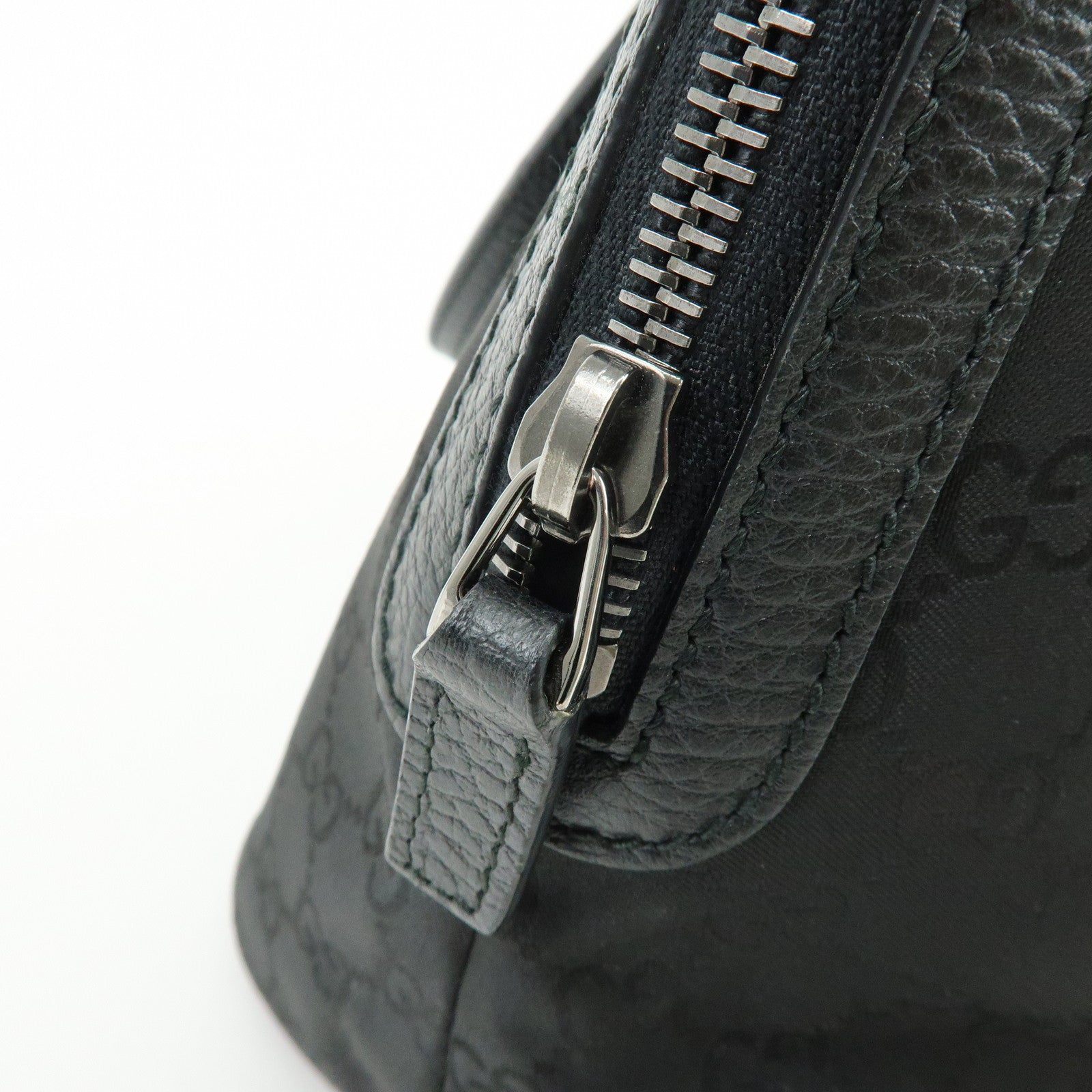 GUCCI GG Nylon Leather 2Way Bag Hand Shoulder Bag Black 420023