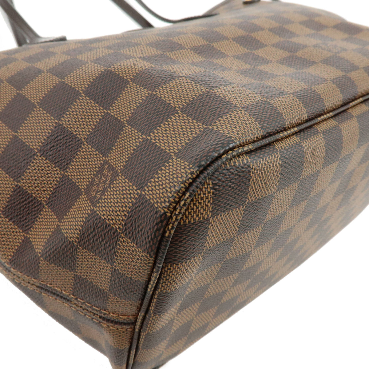 Louis Vuitton Damier Neverfull MM Canvas Leather Tote Bag Cerise N41358