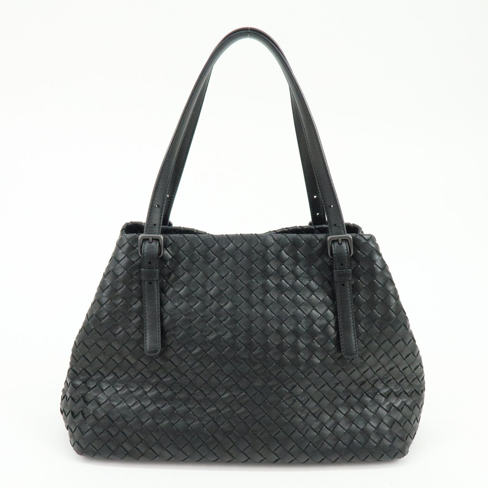 BOTTEGA VENETA Intrecciato Chester Leather Shoulder Bag Tote Bag Black
