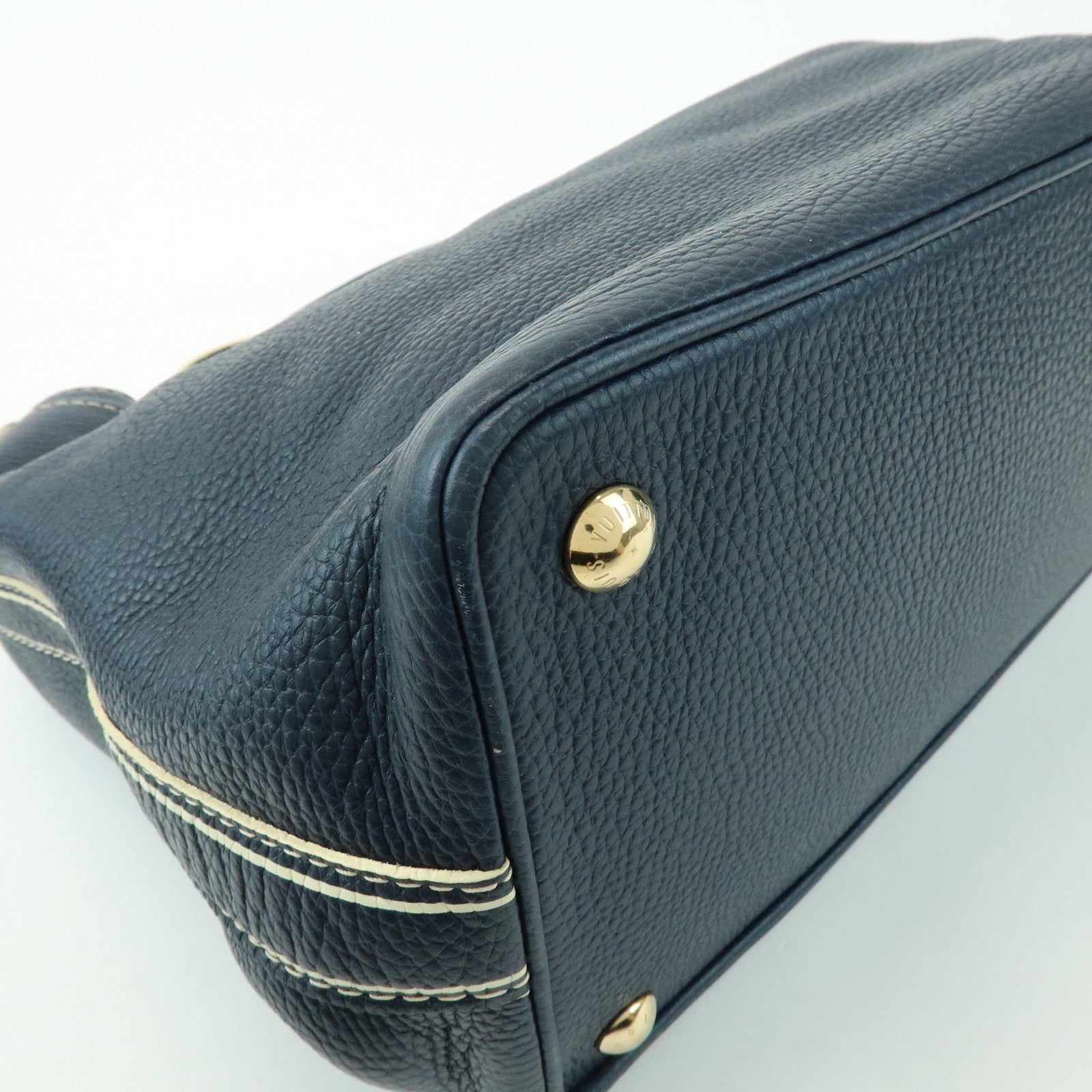 Louis Vuitton T&B Tobago Leather Shoe Bag Hand Bag Blue M95149