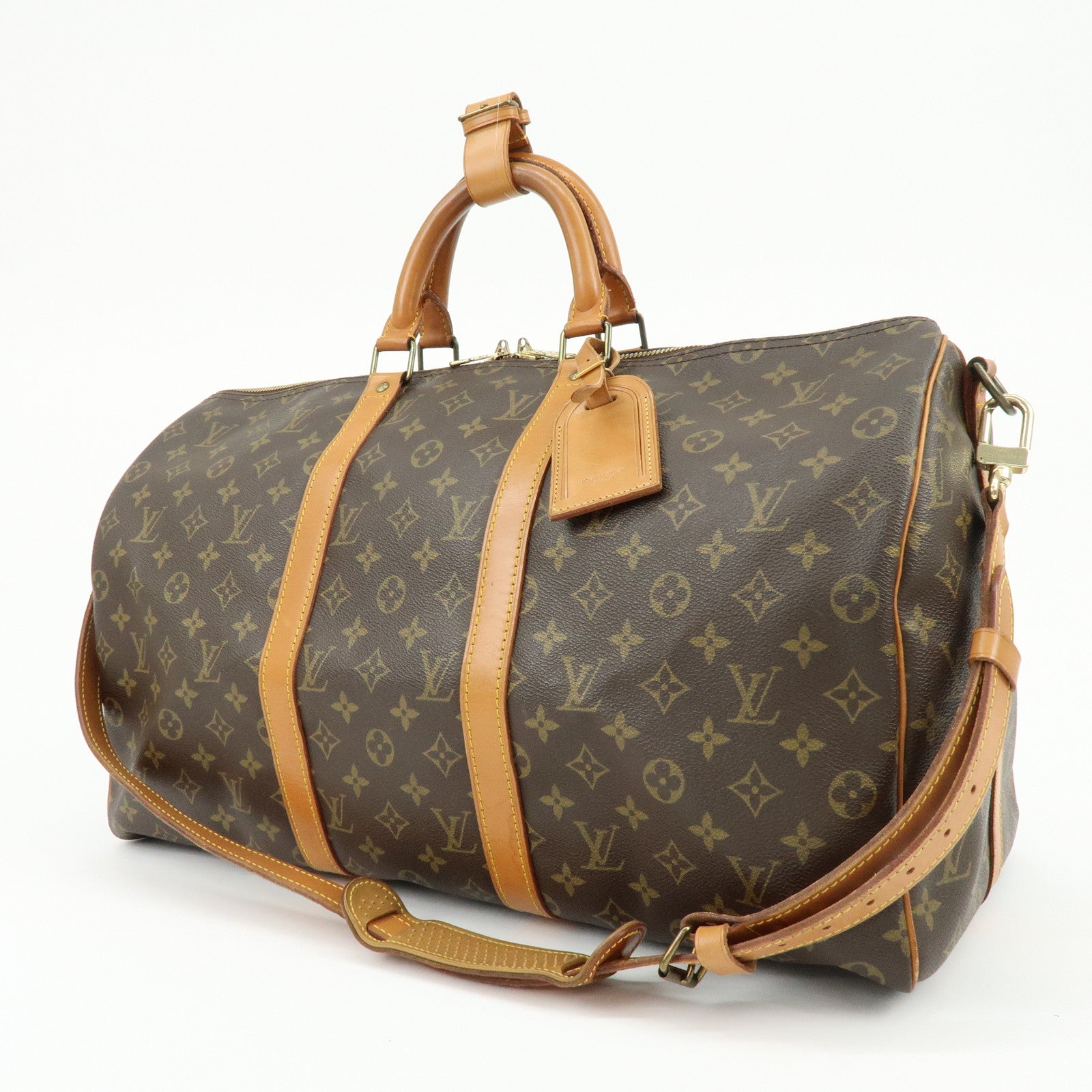 Louis Vuitton Keep All Bandouliere 50 Boston Bag Brown M41416