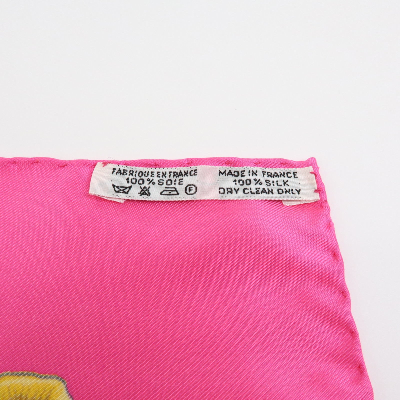 HERMES Carre 90 Silk 100% Scarf Clips Pink Gold