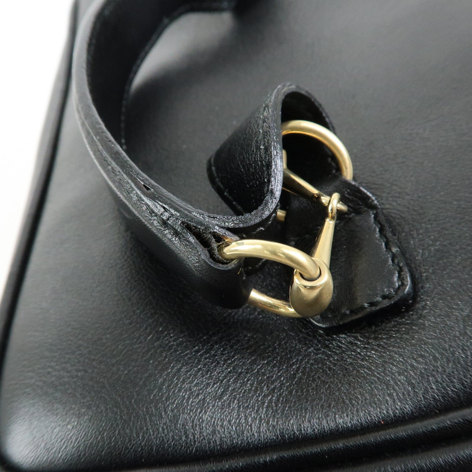 GUCCI Horsebit Leather Vanity Bag Cosmetic Bag Black 03217050140
