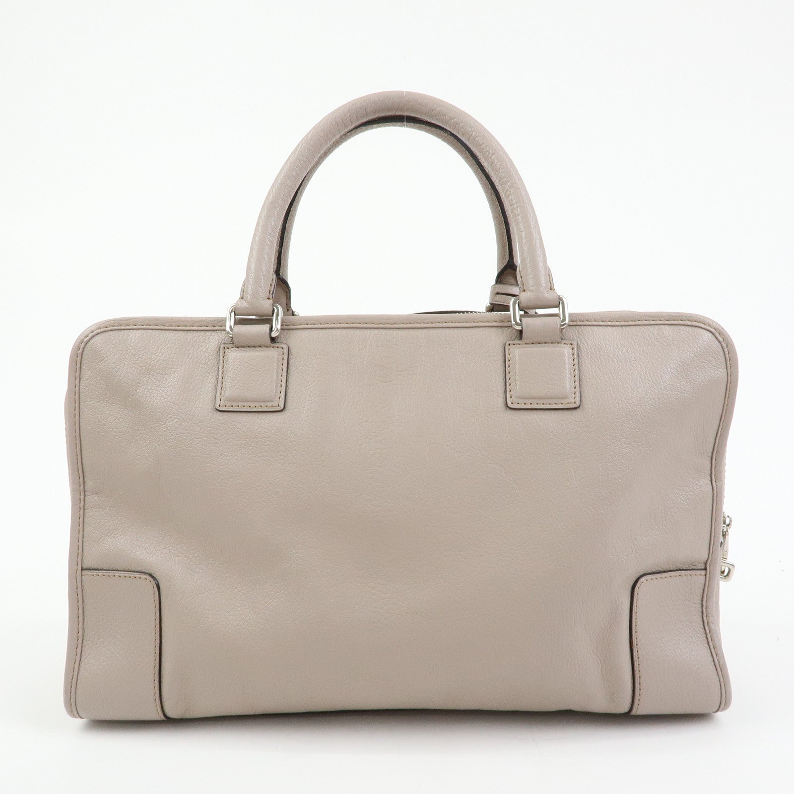 LOEWE Amazona 36 Anagram Leather Hand Bag Boston Bag Beige