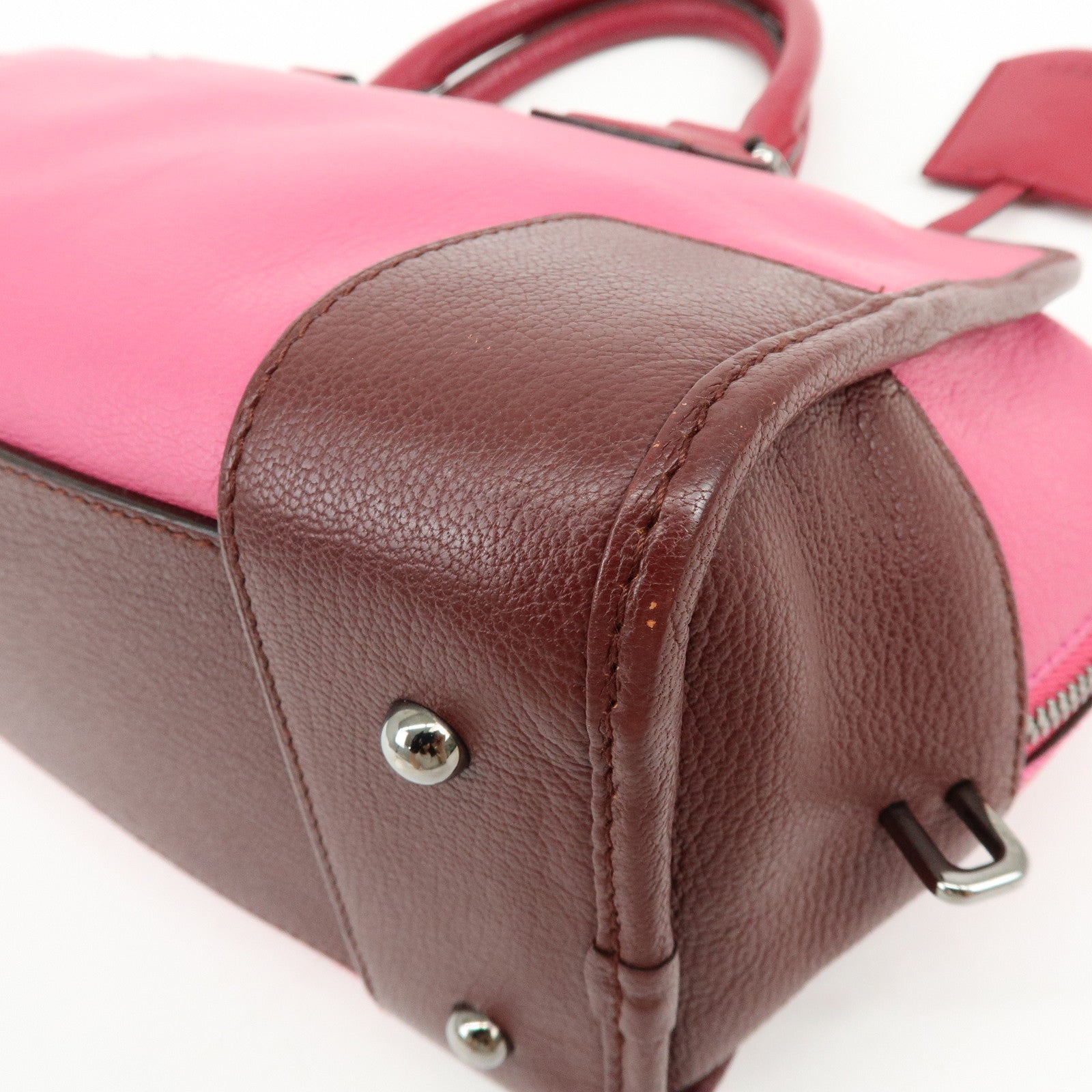 LOEWE Anagram Leather Amazona 28 Hand Bag Boston Bag Pink